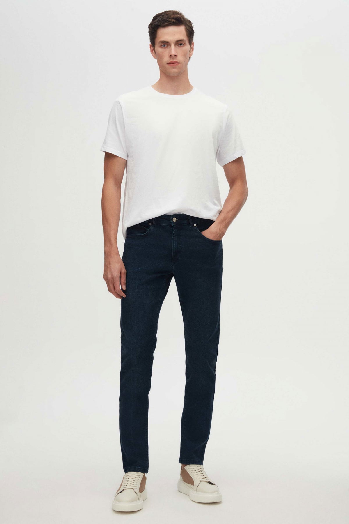 BLUGI SLIM FIT D'S DAMAT - Bleumarin