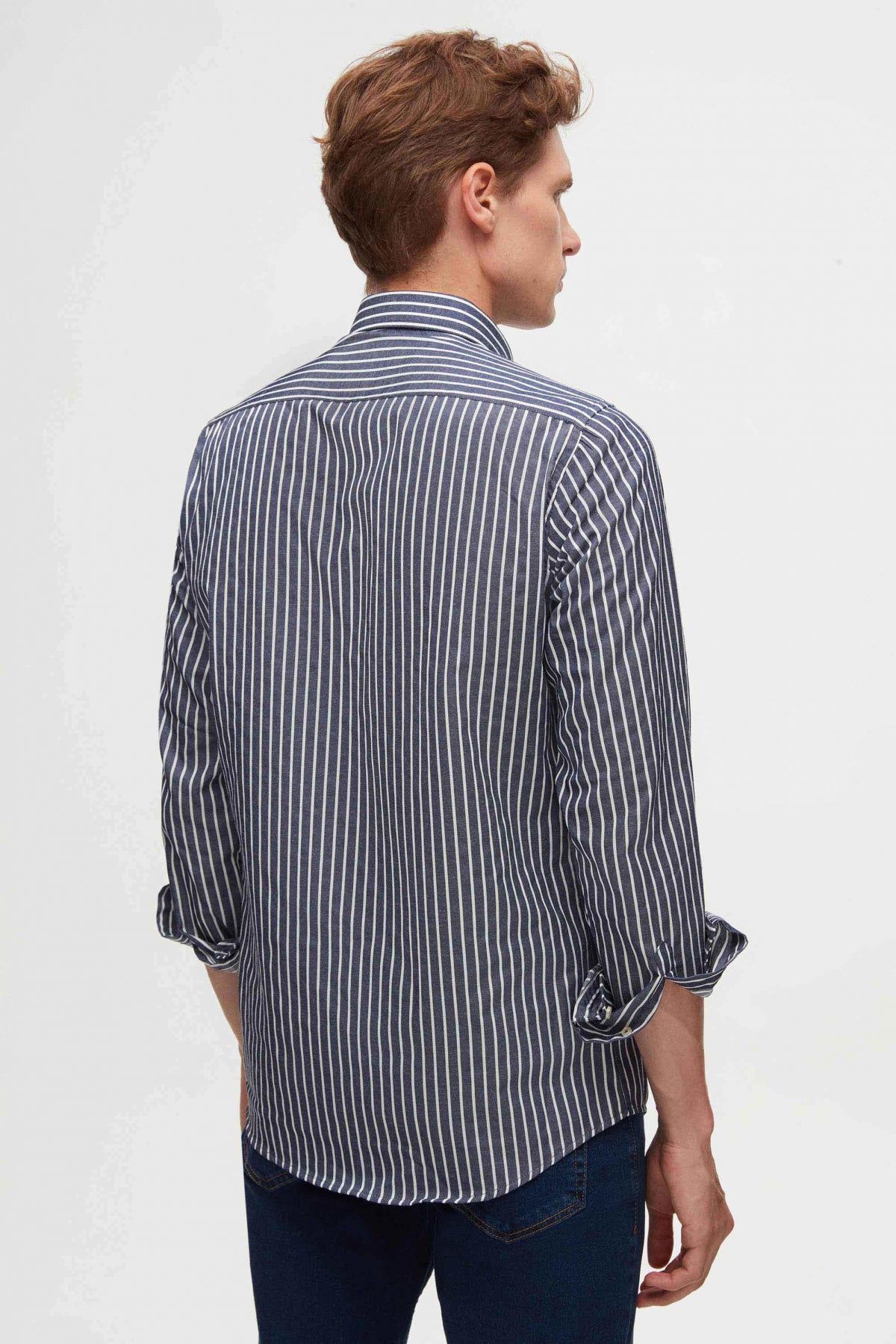 CAMASA SLIM FIT D'S DAMAT - Bleumarin