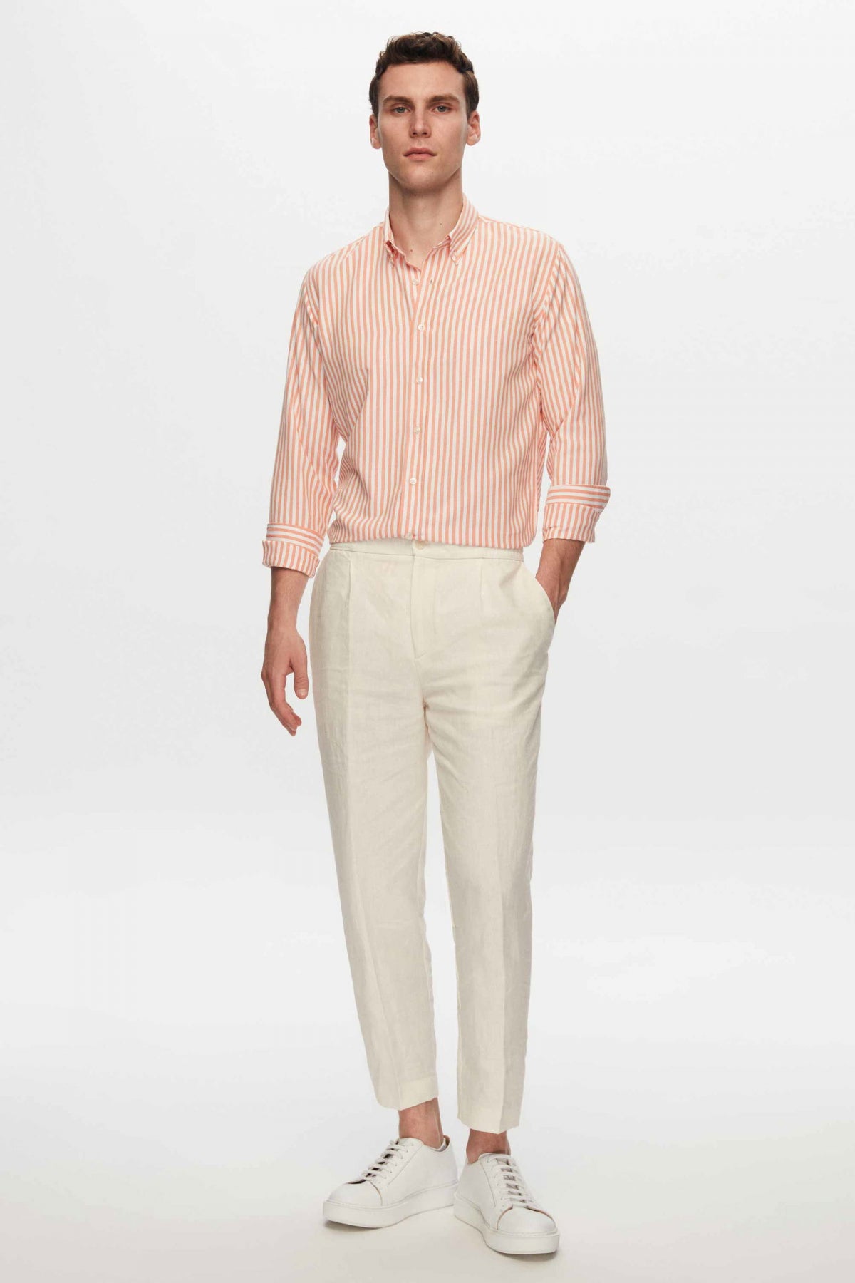 CAMASA D'S DAMAT SLIM FIT - Portocaliu