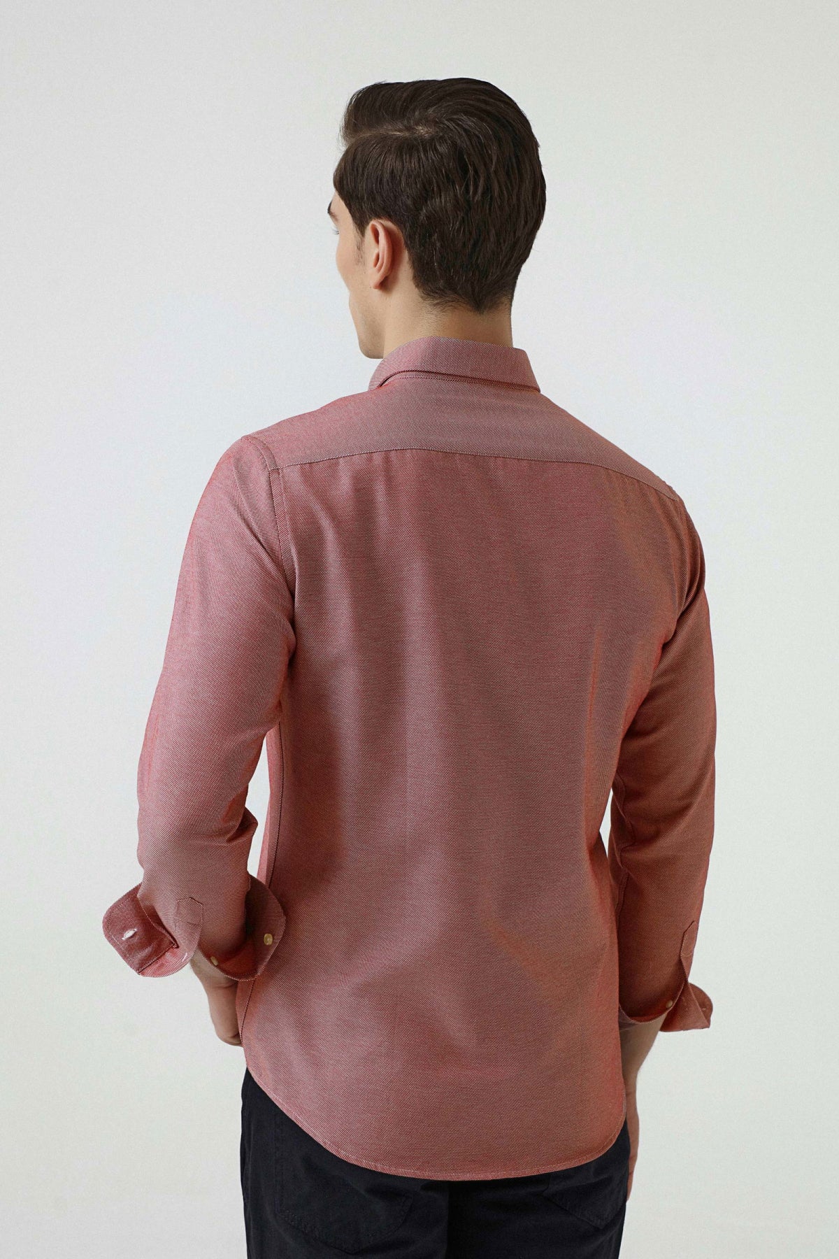 CAMASA CASUAL SLIM FIT D'S DAMAT - Roșu