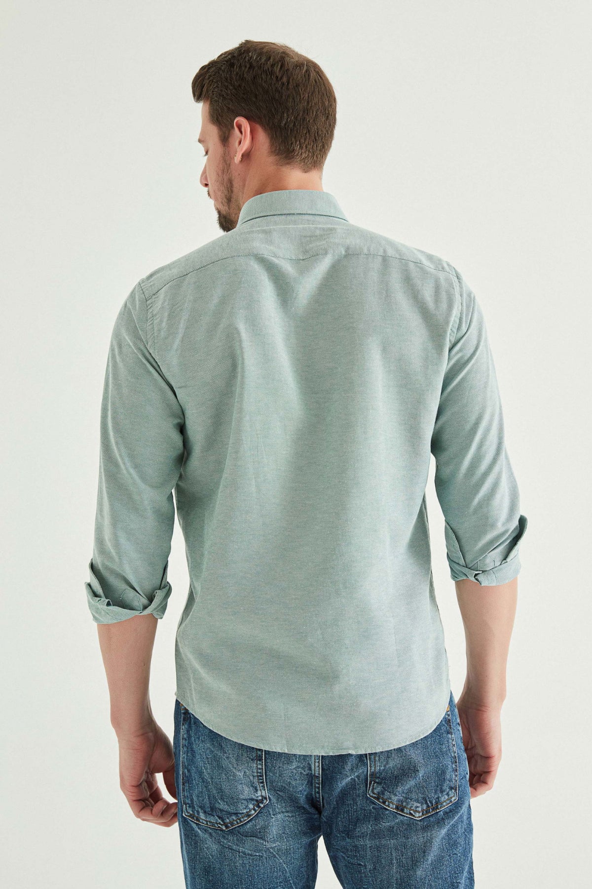 CAMASA CASUAL SLIM FIT D'S DAMAT - Verde