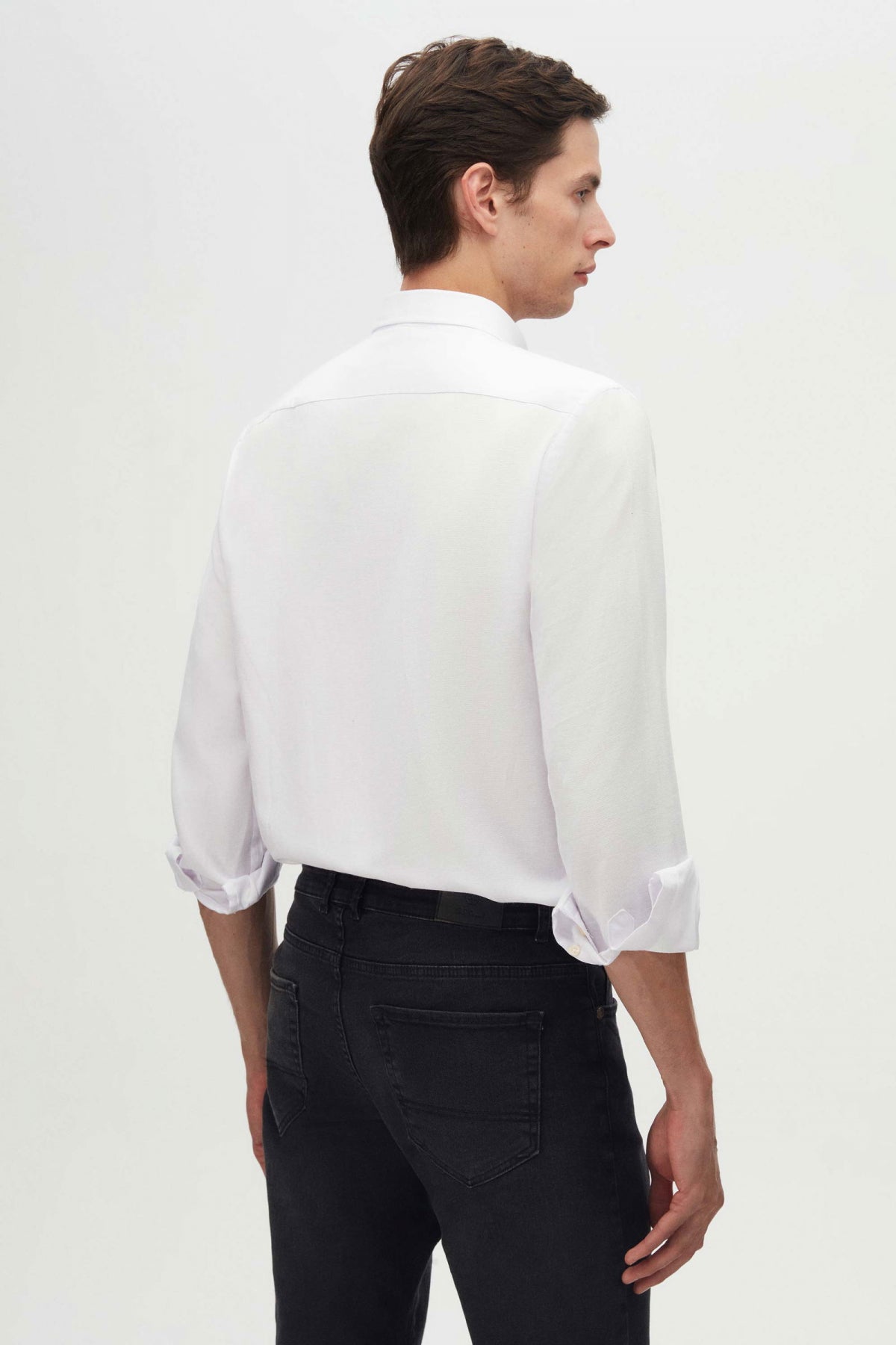 CAMASA CASUAL SLIM FIT D'S DAMAT - Alb