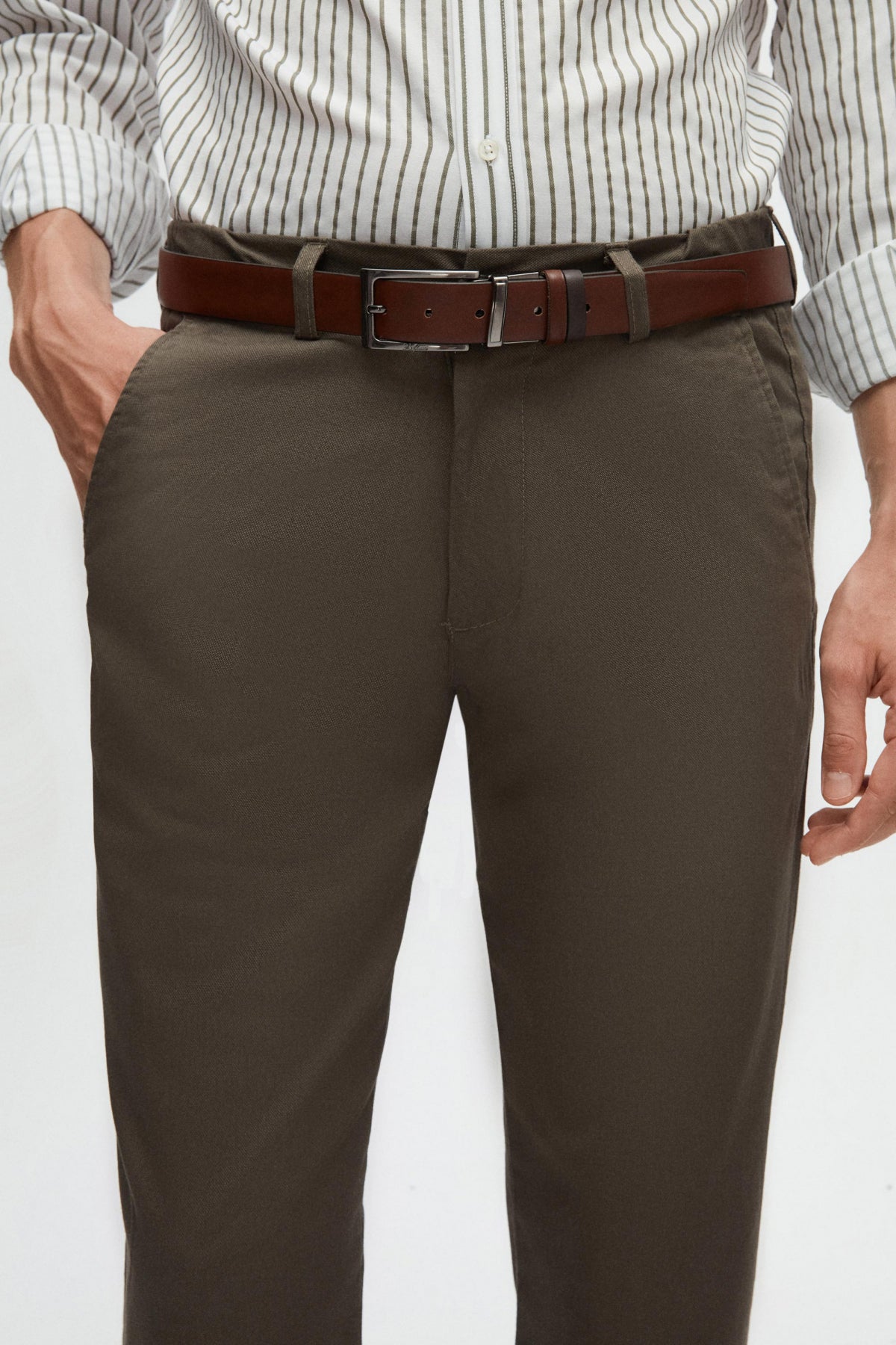 PANTALONI CHINO SLIM FIT D'S DAMAT - Kaki