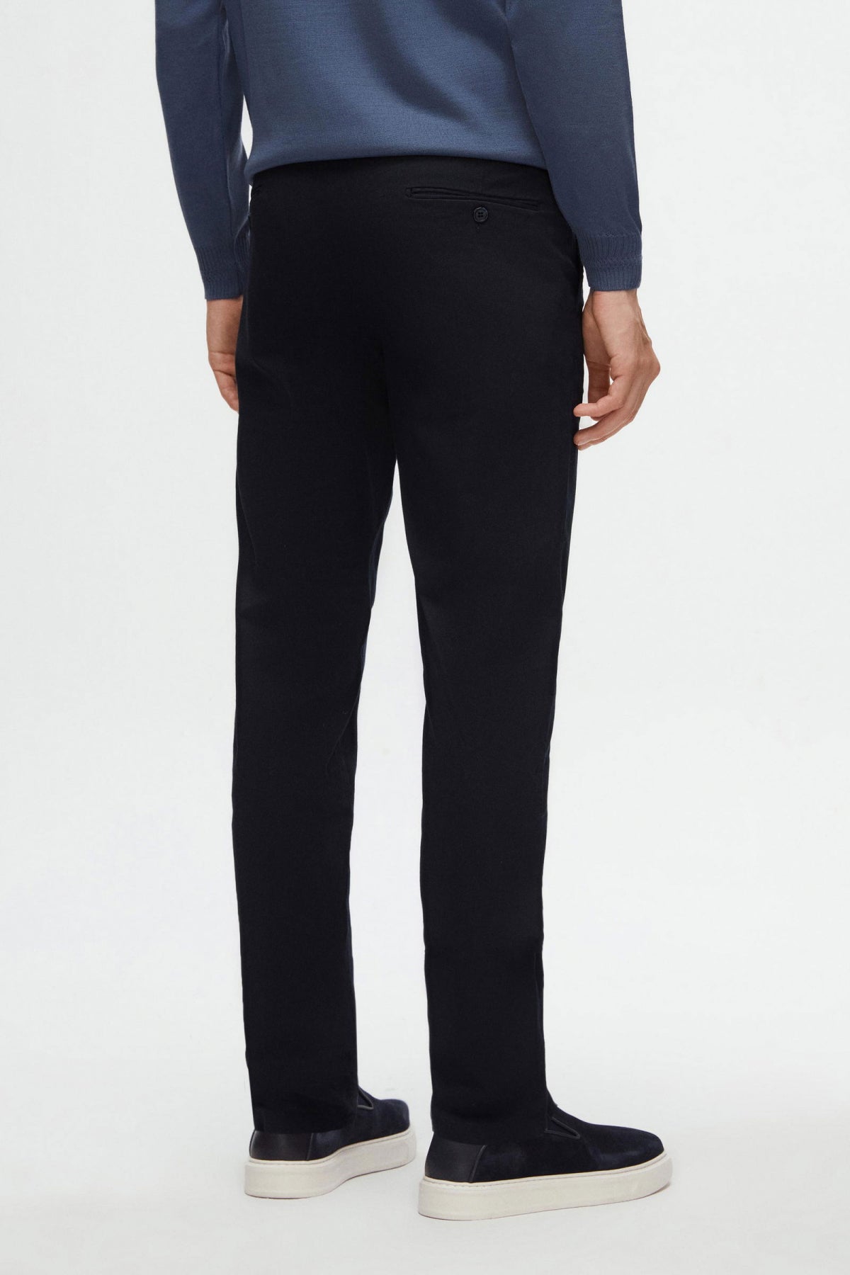 PANTALONI CHINO SLIM FIT D'S DAMAT - Bleumarin