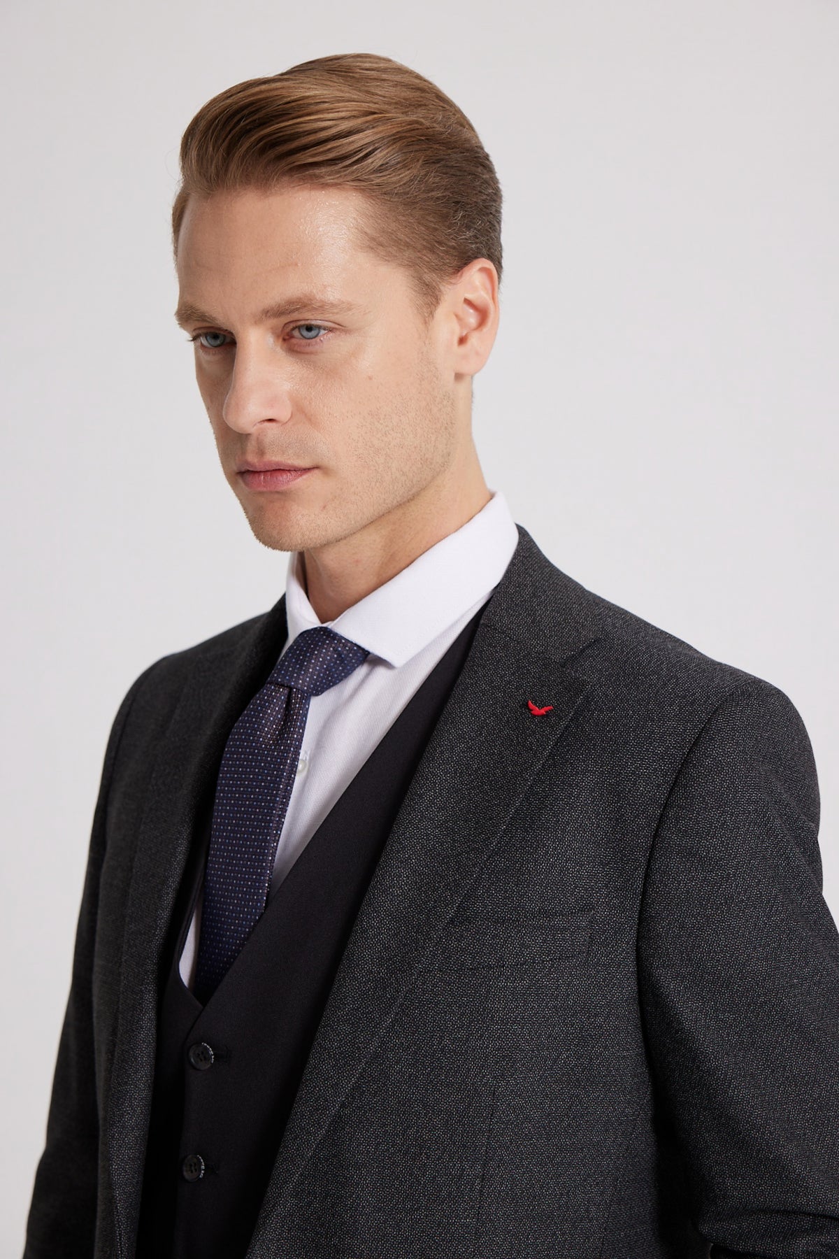 COSTUM D'S DAMAT SLIM FIT - Antracit