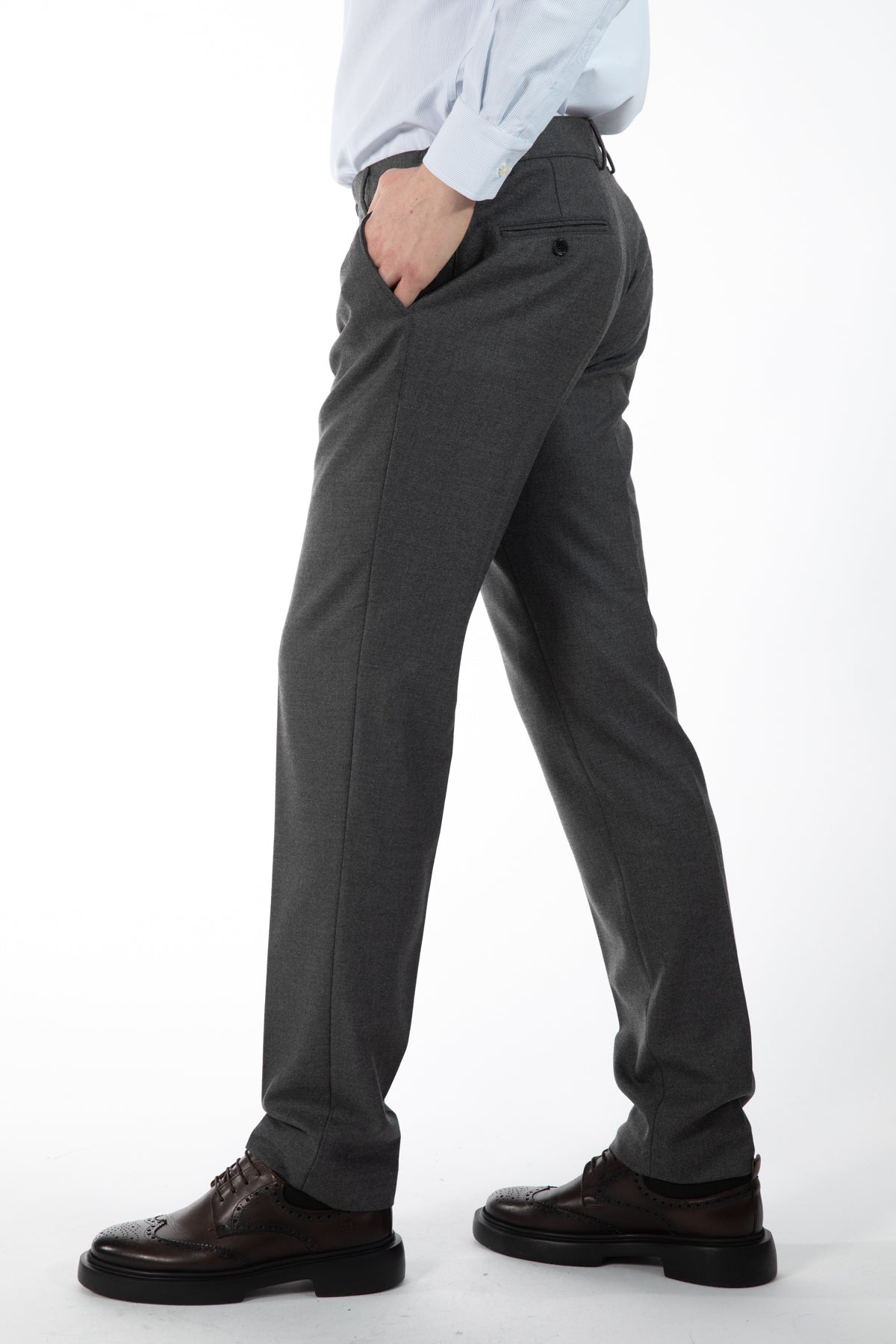 PANTALONI SLIM FIT D'S DAMAT - Antracit