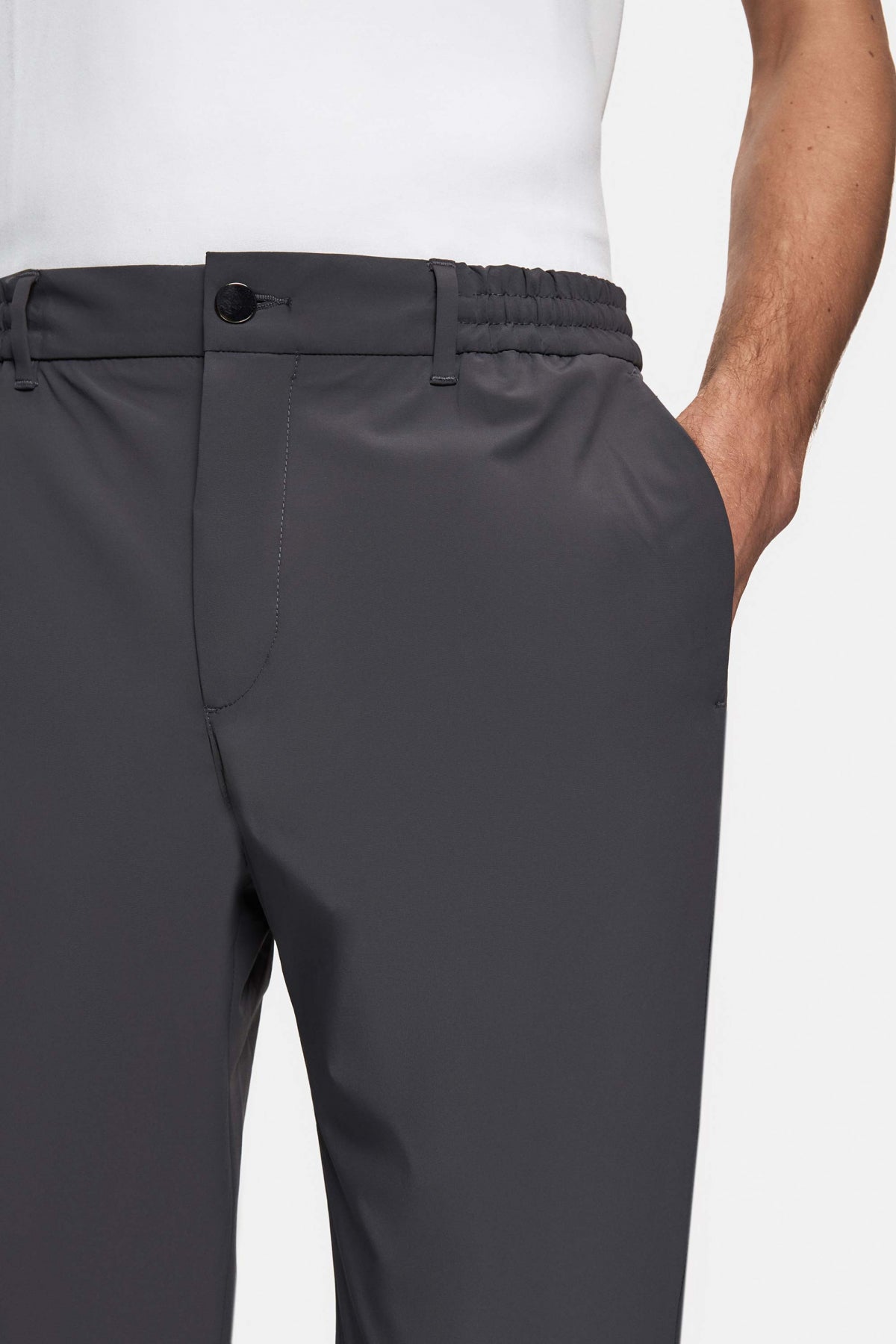 PANTALONI CASUAL SLIM FIT D'S DAMAT - Antracit