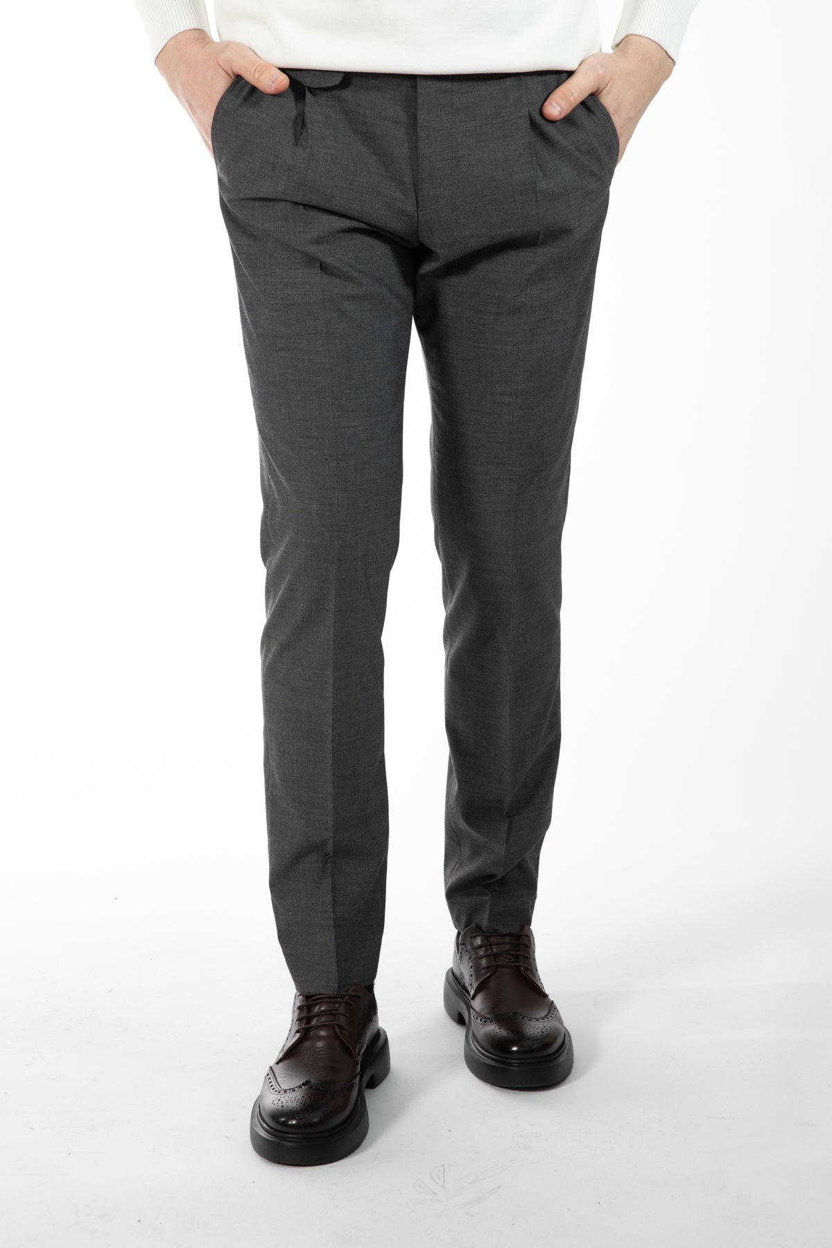PANTALONI SLIM FIT D'S DAMAT - Antracit
