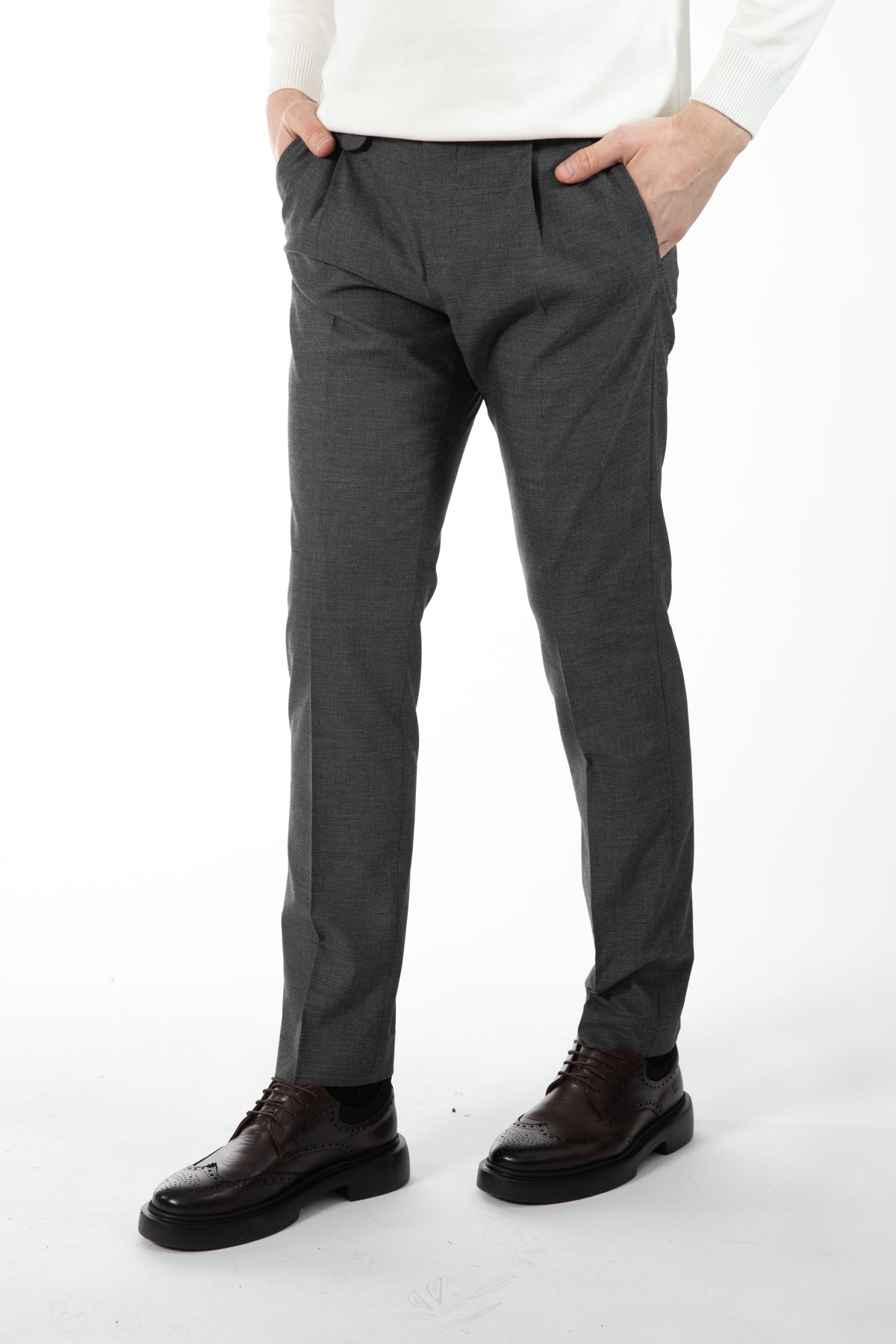 PANTALONI SLIM FIT D'S DAMAT - Antracit