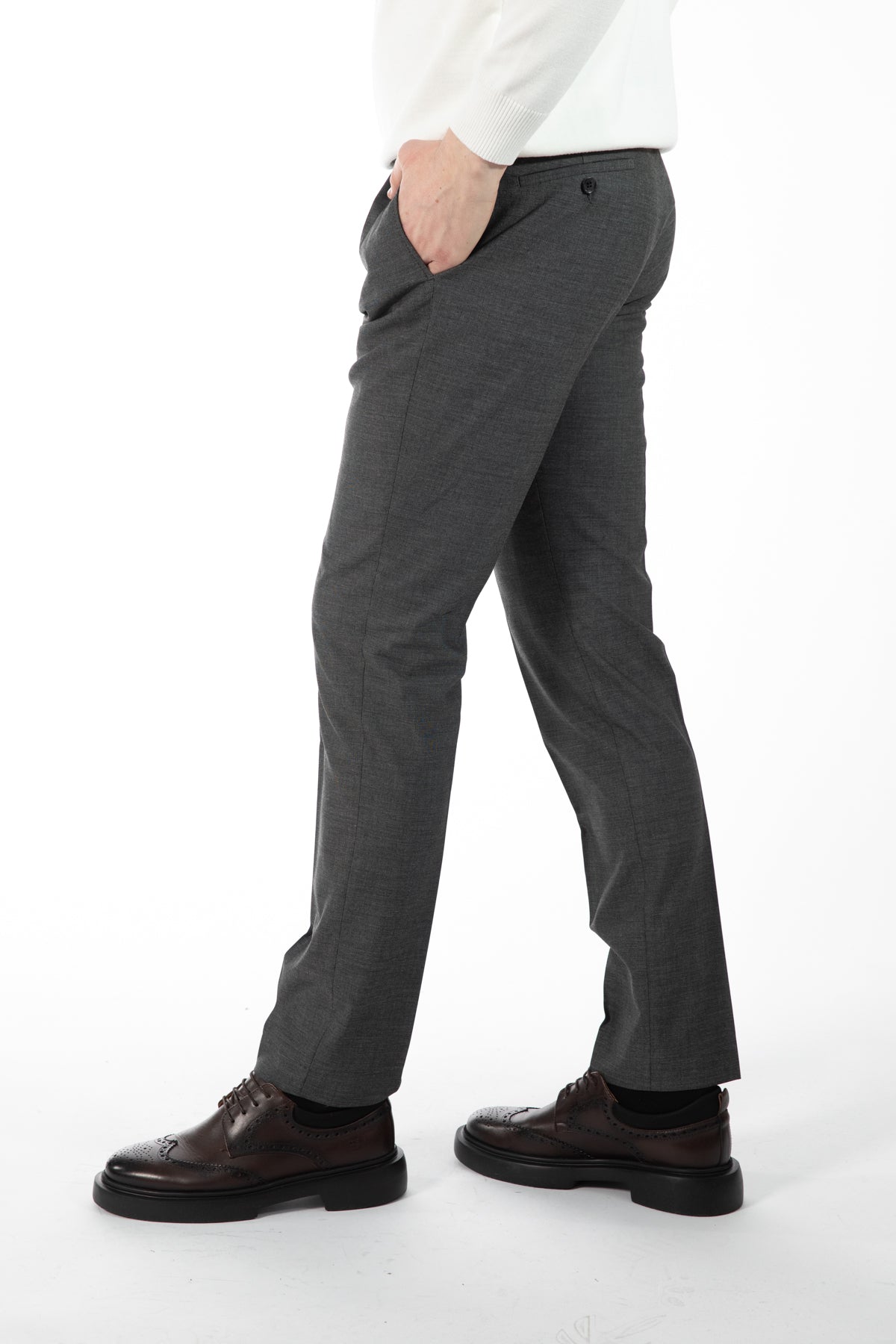 PANTALONI SLIM FIT D'S DAMAT - Antracit