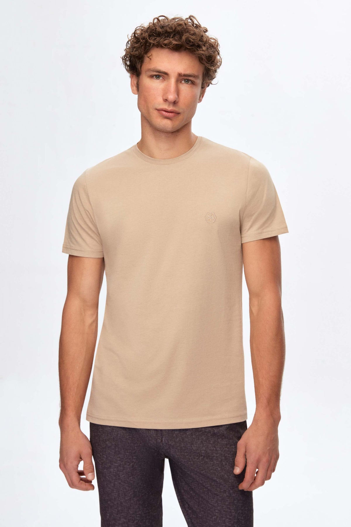 TRICOU SLIM FIT D'S DAMAT - Bej