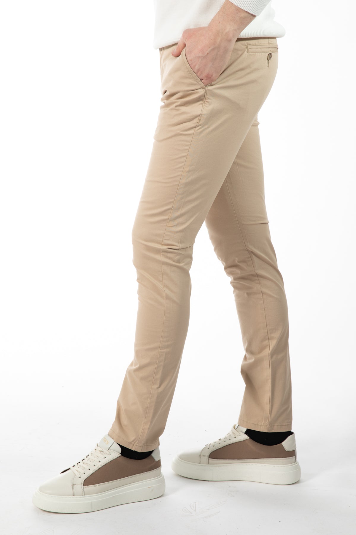PANTALONI CASUAL SLIM FIT D'S DAMAT - Bej