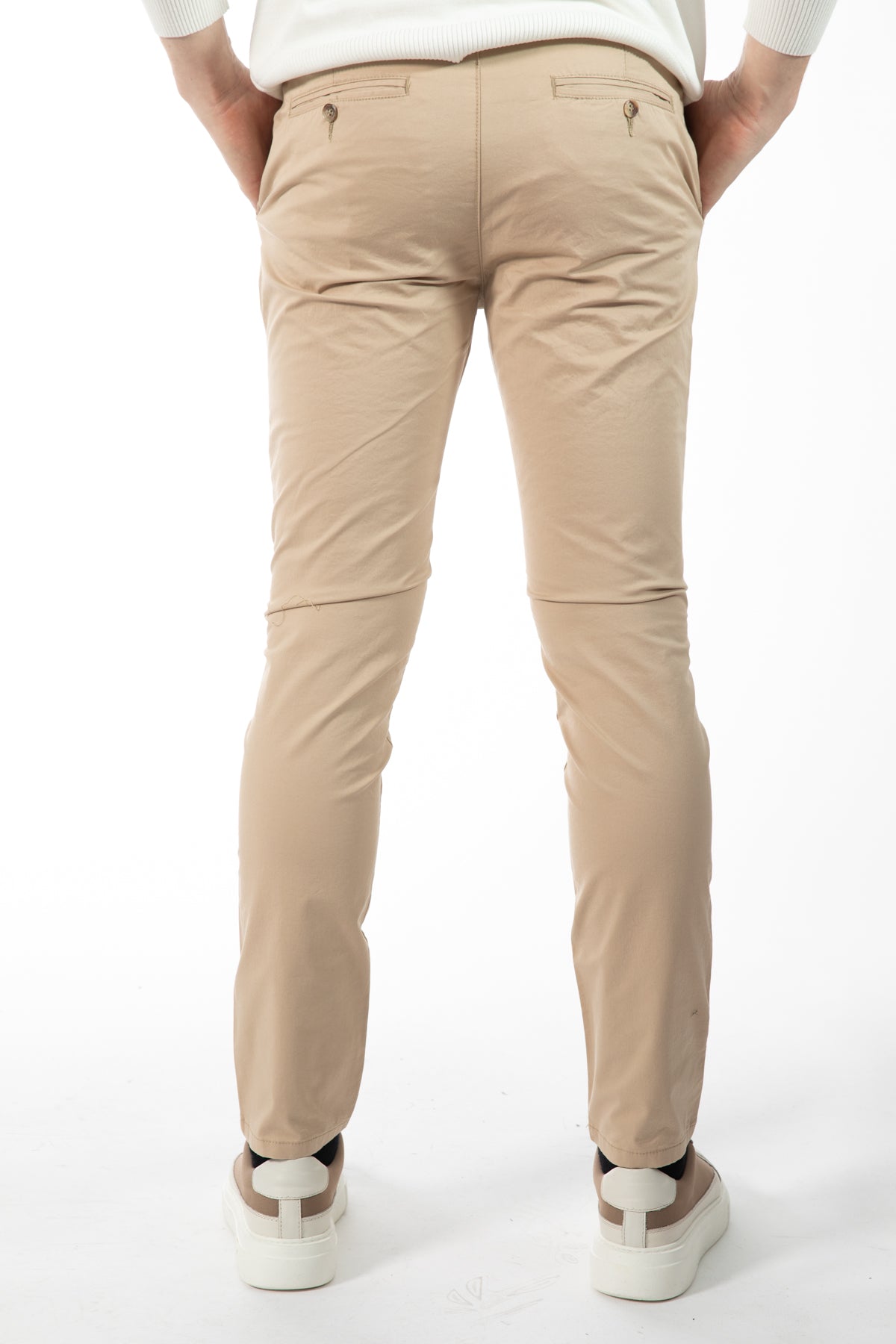 PANTALONI CASUAL SLIM FIT D'S DAMAT - Bej