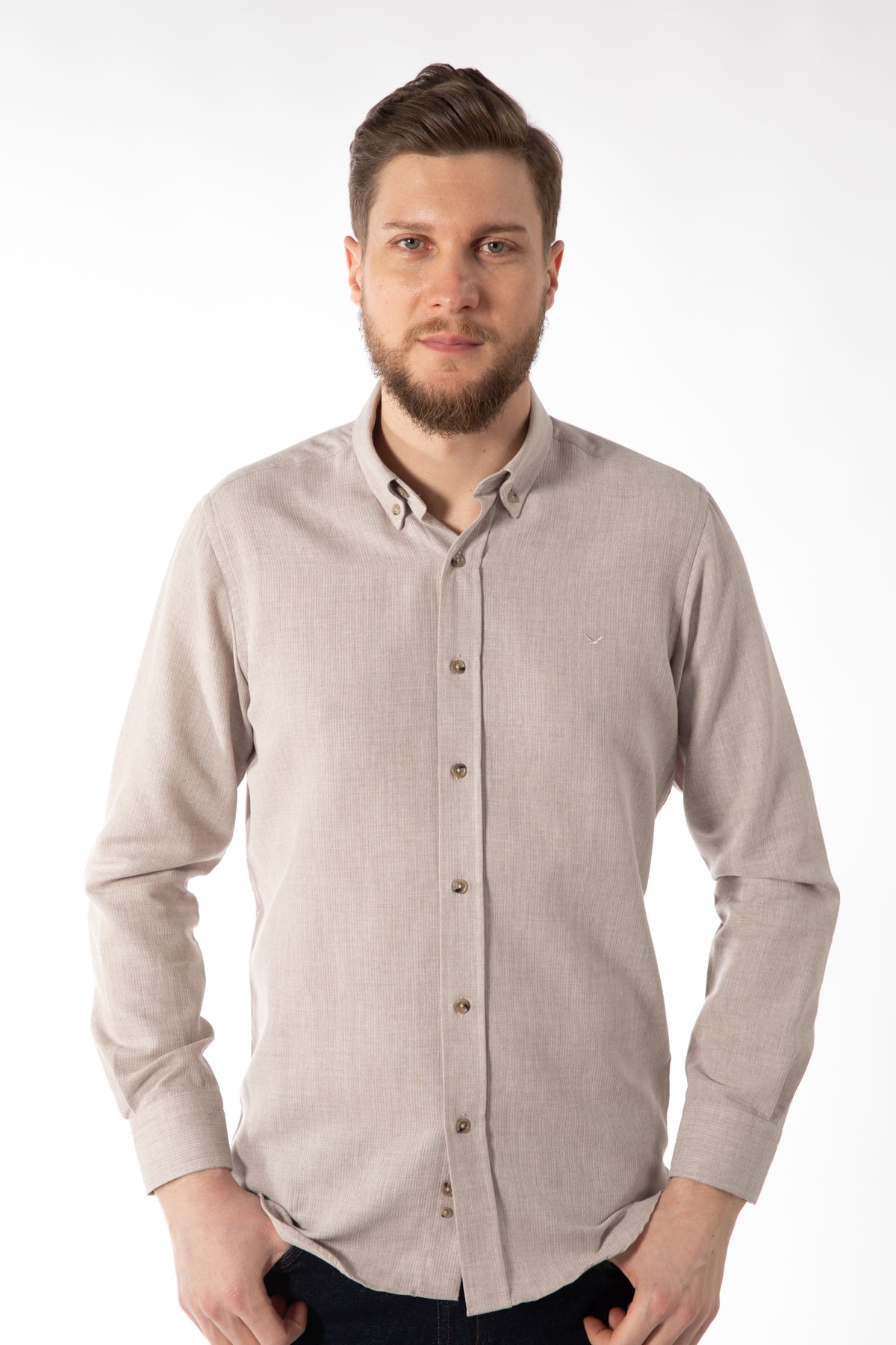 CAMASA CASUAL REGULAR FIT D'S DAMAT - Bej
