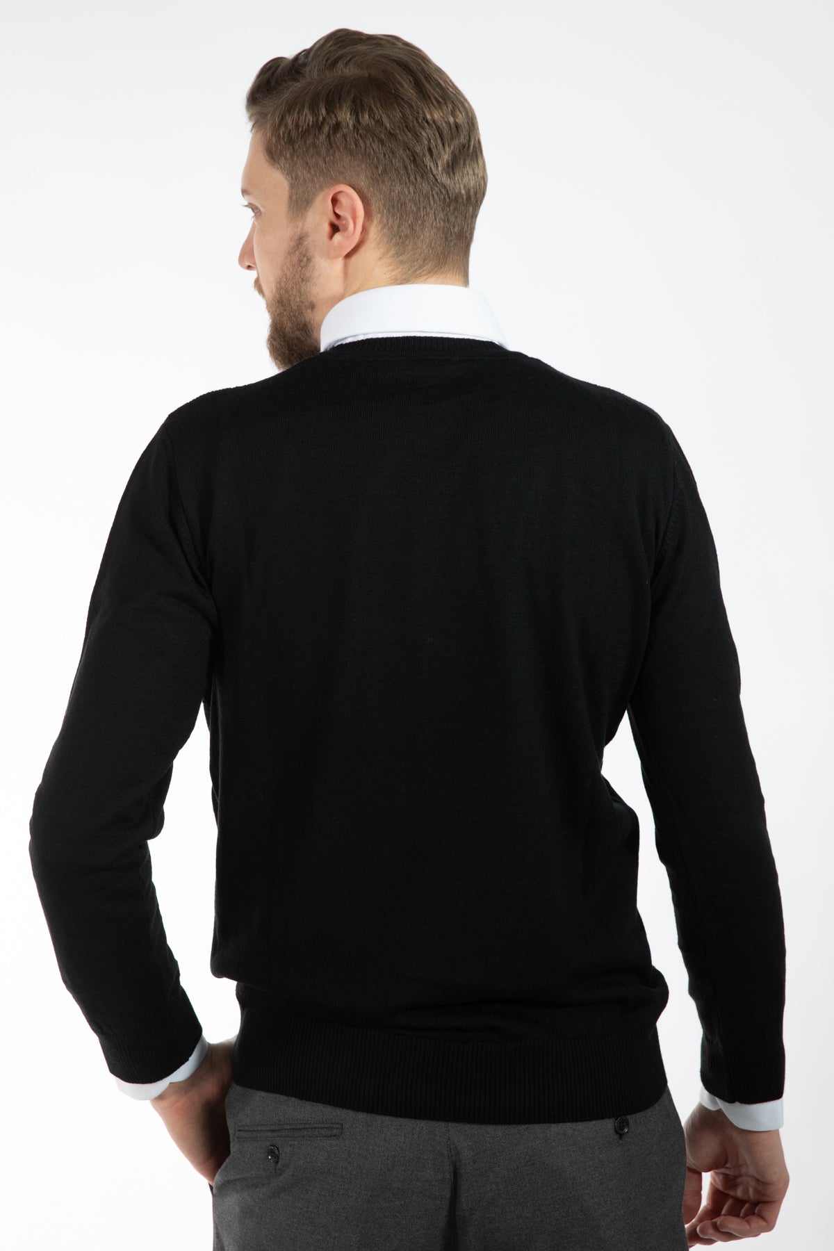 PULOVER REGULAR FIT D'S DAMAT - Negru