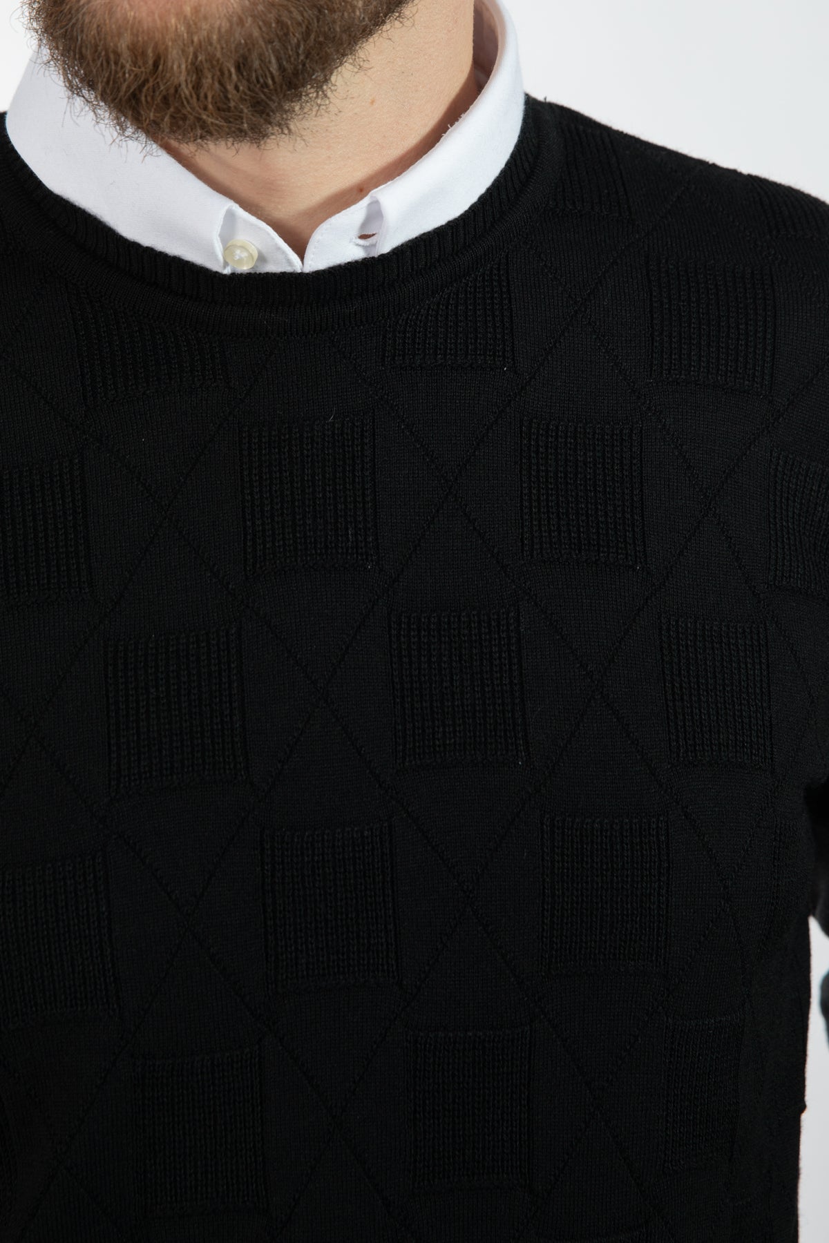 PULOVER REGULAR FIT D'S DAMAT - Negru