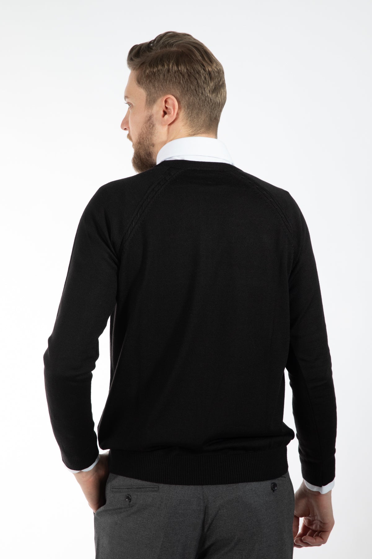 PULOVER REGULAR FIT D'S DAMAT - Negru