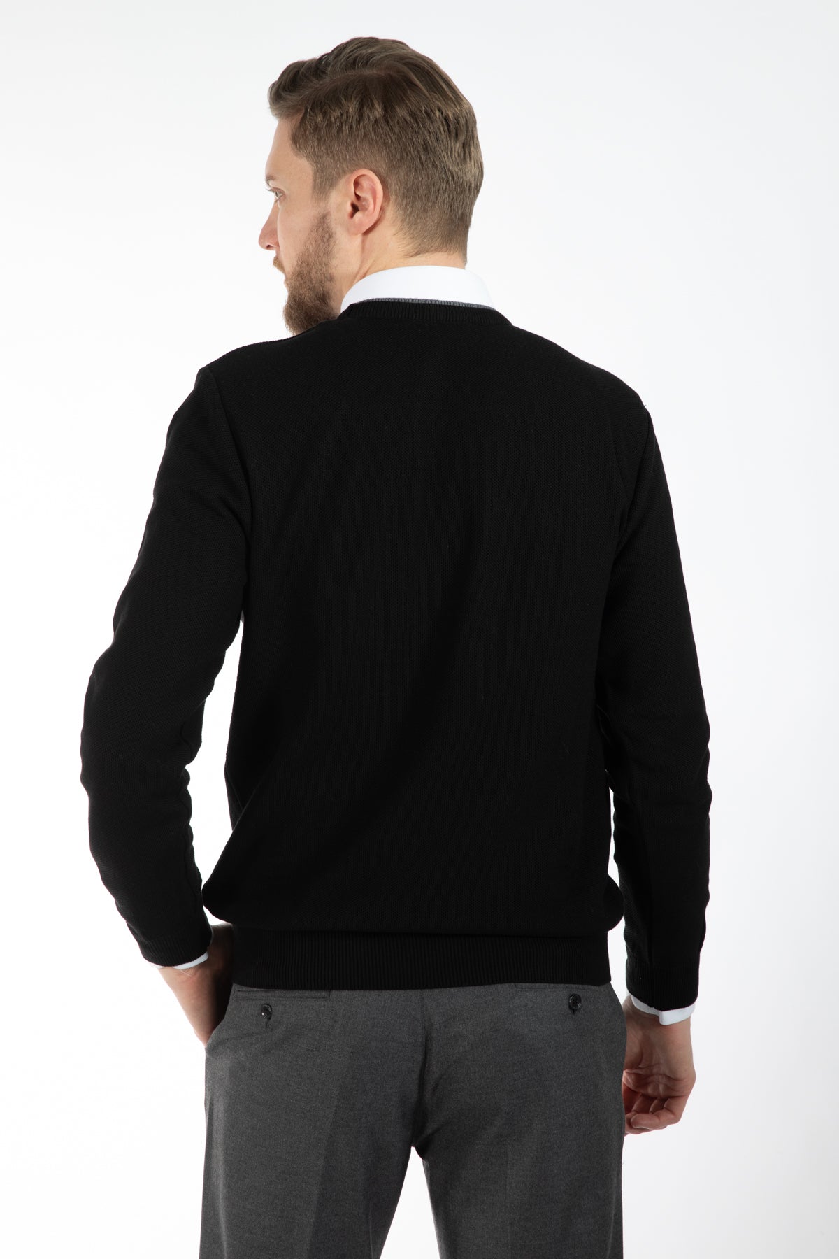 PULOVER REGULAR FIT D'S DAMAT - Negru