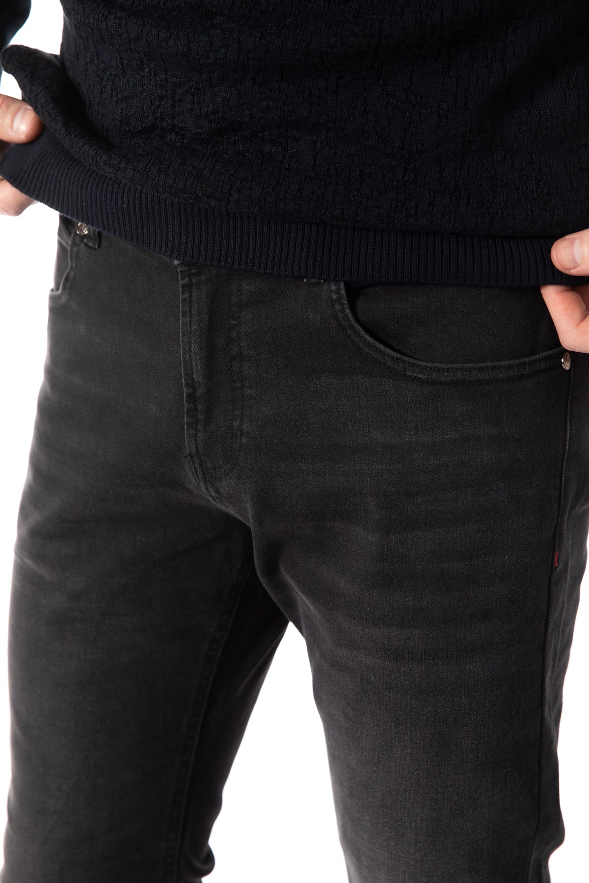 BLUGI SLIM FIT D'S DAMAT - Negru