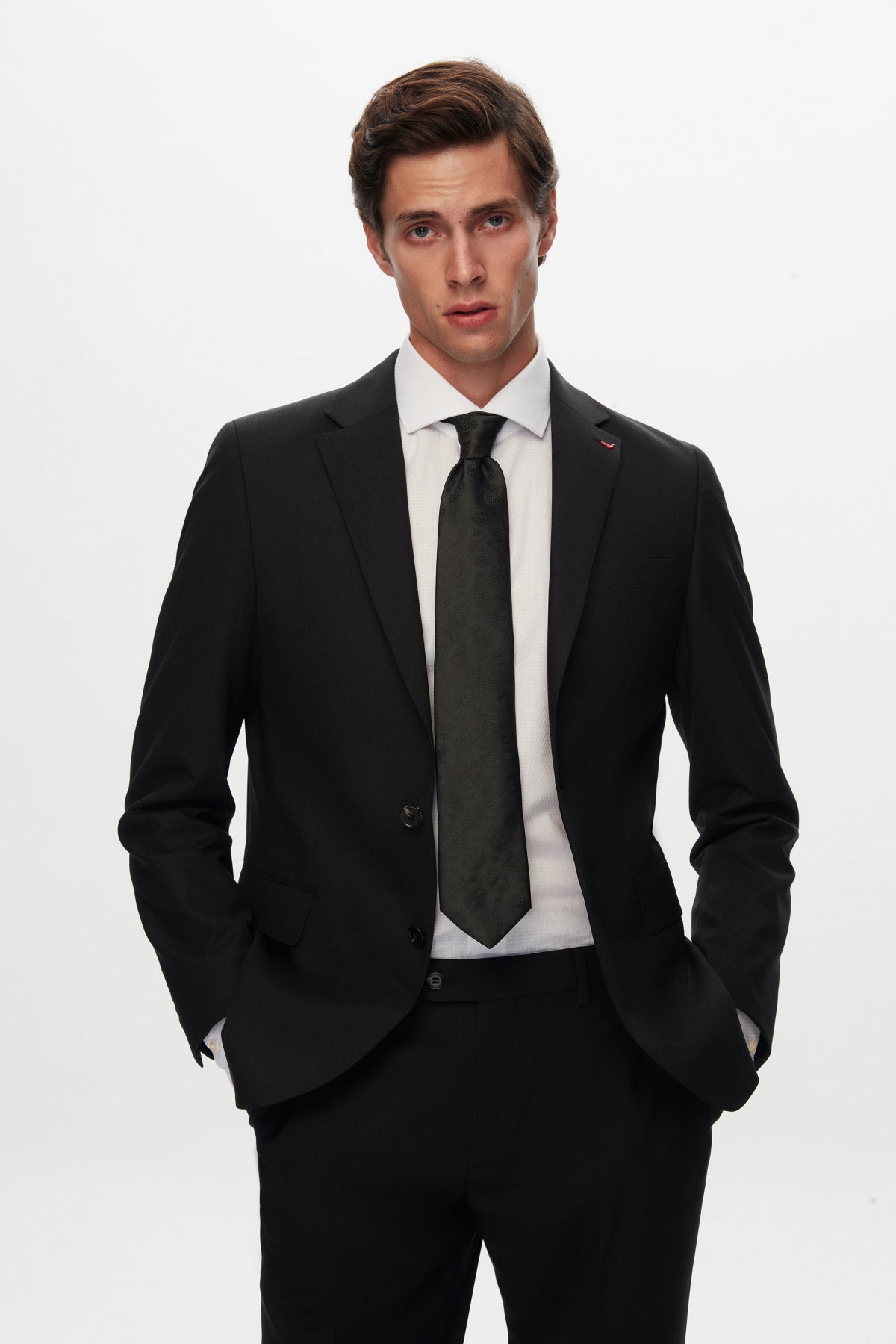 COSTUM D'S DAMAT SLIM FIT - Negru