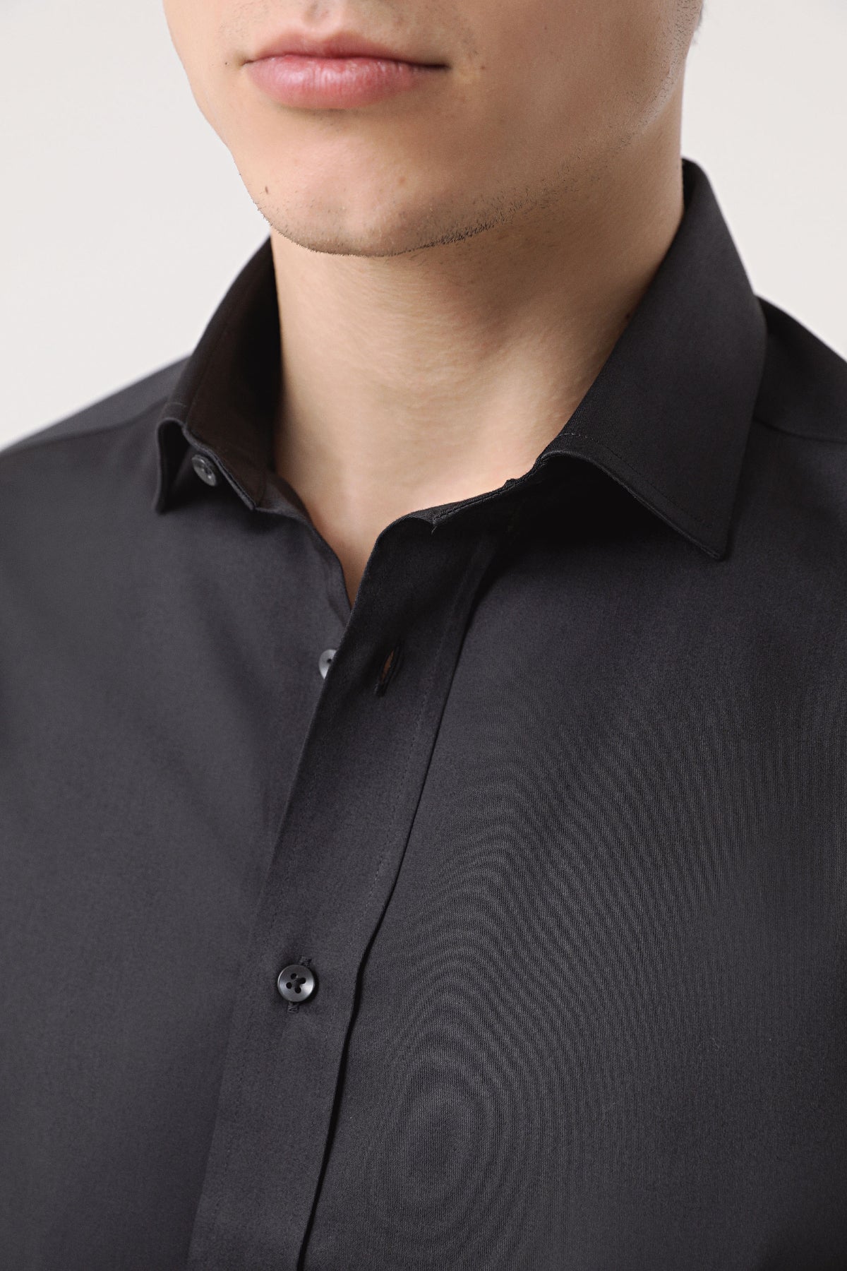 CAMASA CU BUTONI D'S DAMAT REGULAR FIT - Negru