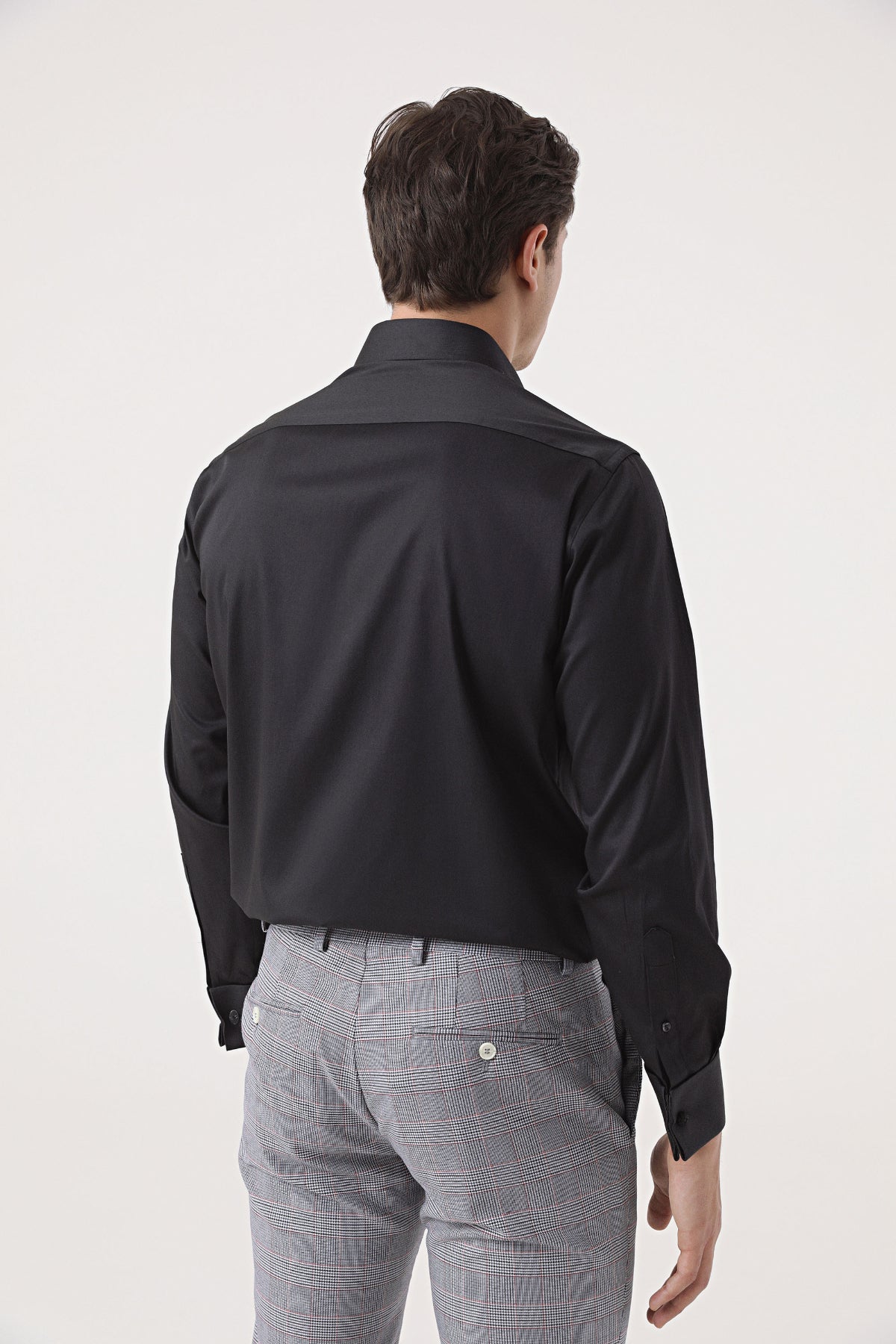 CAMASA CU BUTONI D'S DAMAT REGULAR FIT - Negru