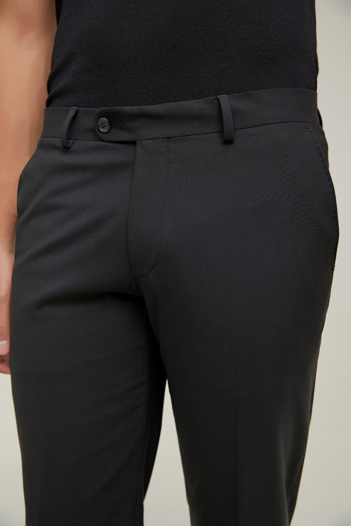 PANTALONI D'S DAMAT REGULAR FIT - Negru