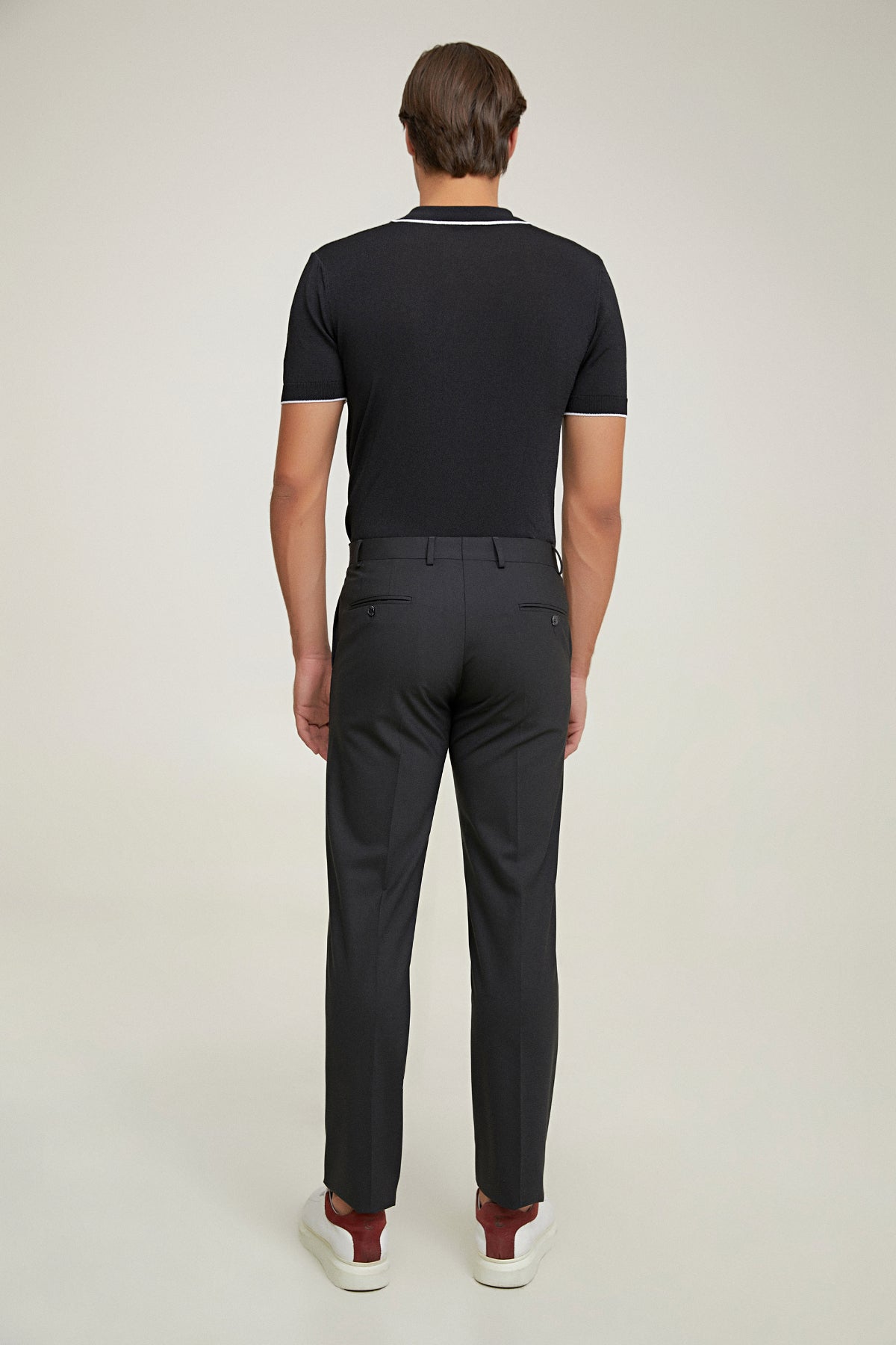 PANTALONI D'S DAMAT REGULAR FIT - Negru