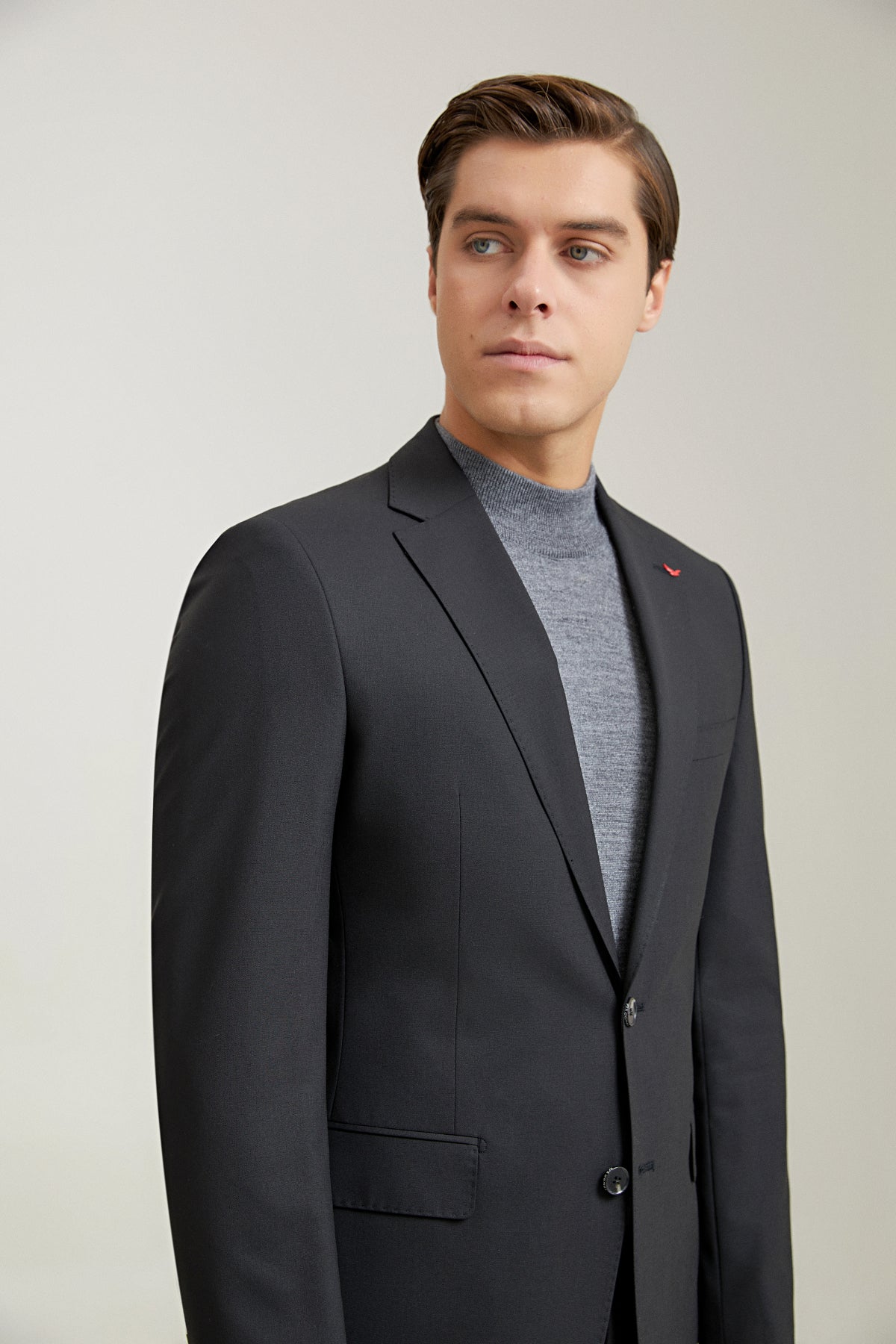 COSTUM D'S DAMAT SLIM FIT - Negru