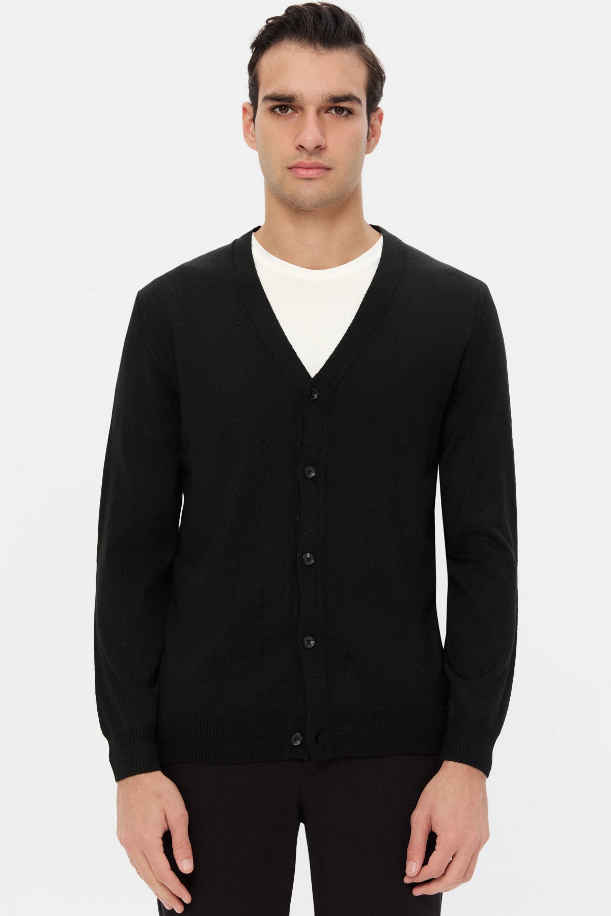 PULOVER REGULAR FIT D'S DAMAT - Negru