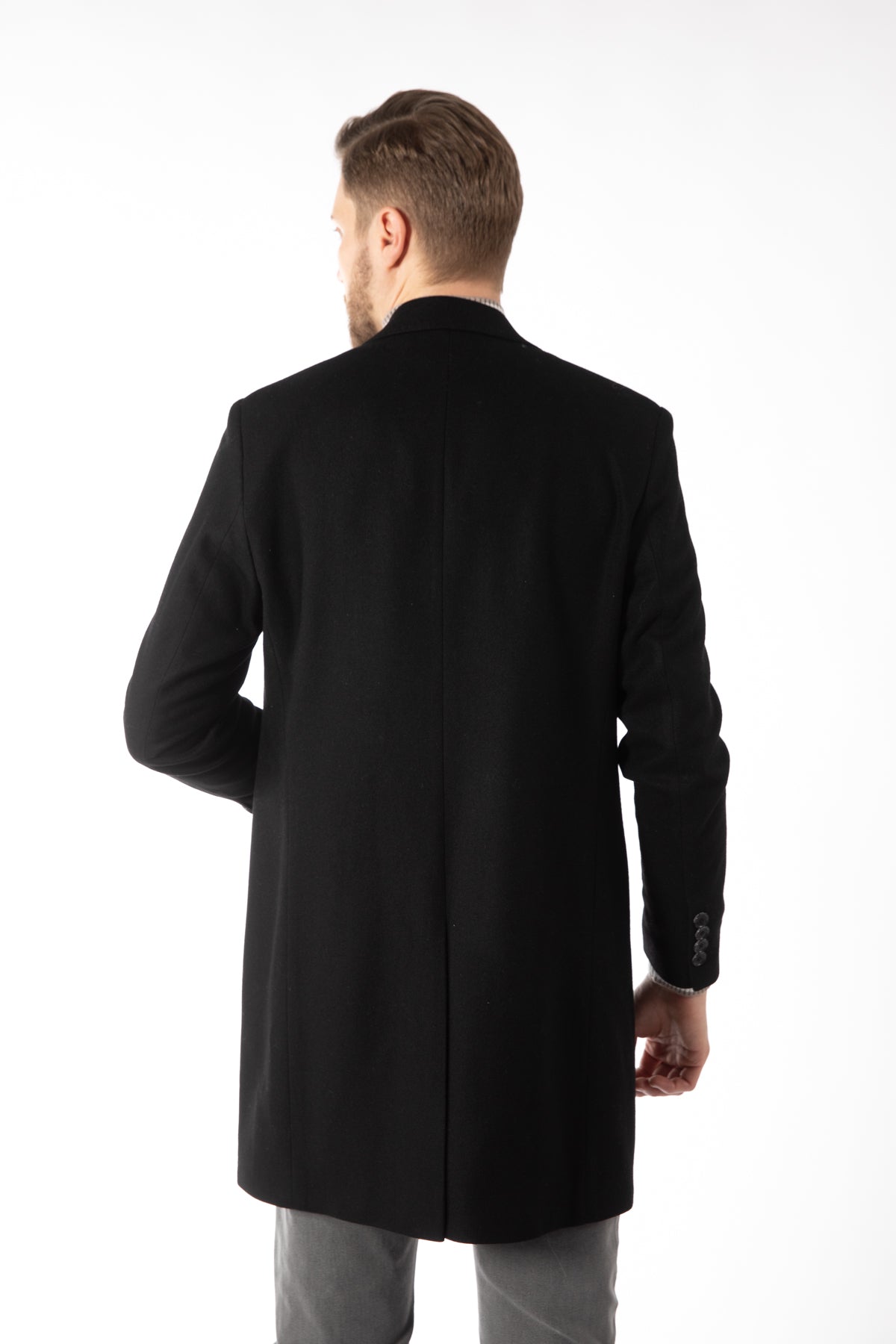 PALTON SLIM FIT D'S DAMAT - Negru