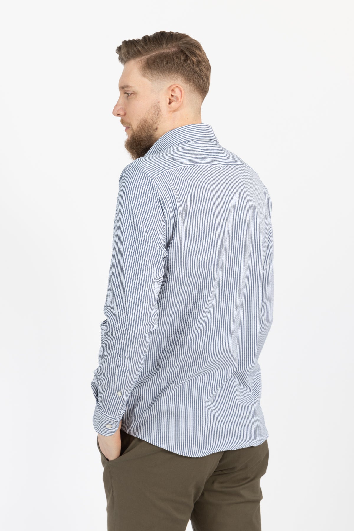 CAMASA CU DUNGI REGULAR FIT D'S DAMAT - Albastru