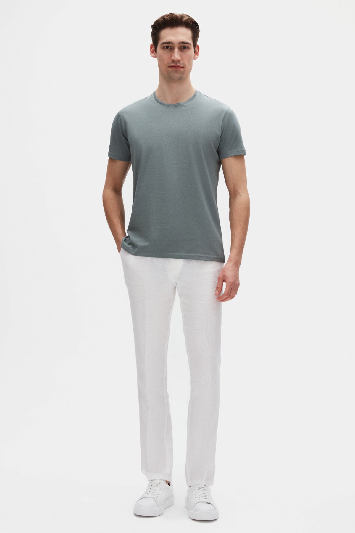 TRICOU SLIM FIT D'S DAMAT - Mușchi Întunecat