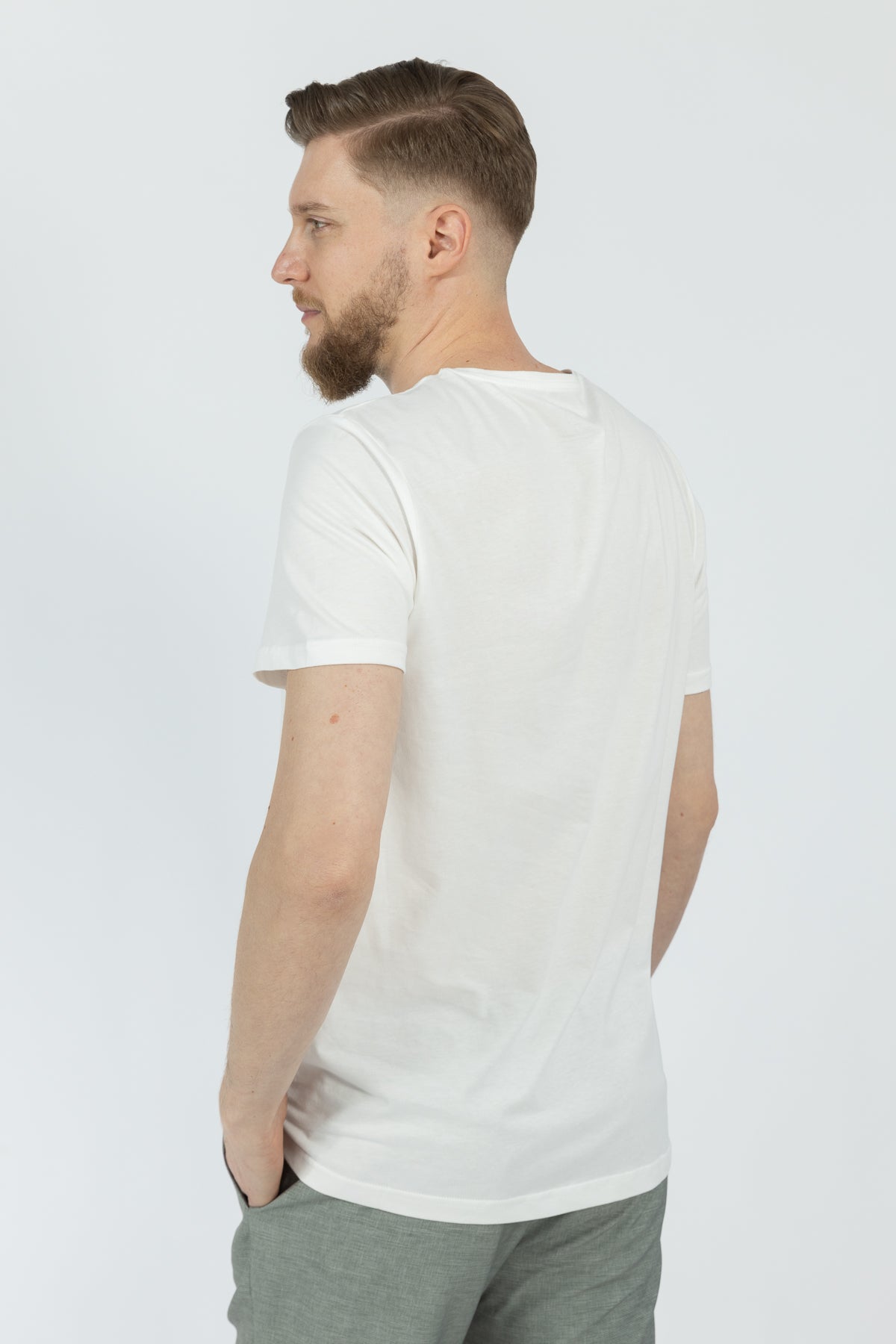 TRICOU SLIM FIT D'S DAMAT - Ecru