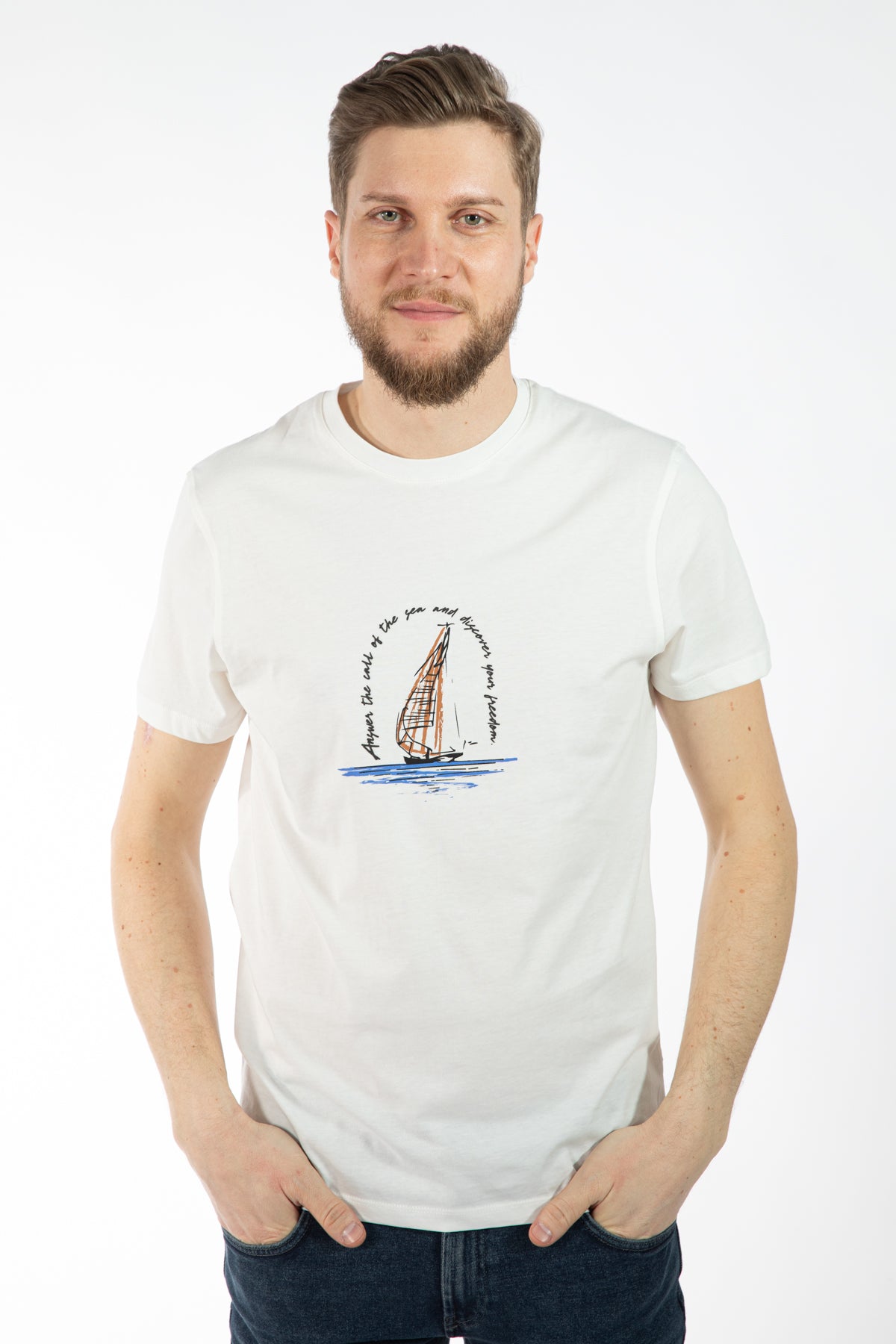 TRICOU REGULAR FIT D'S DAMAT - Ecru