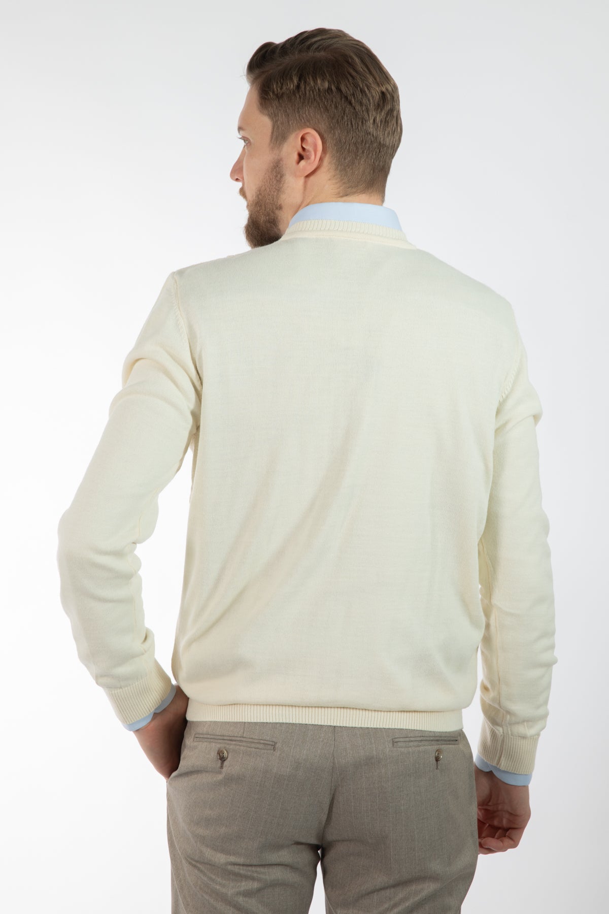 PULOVER REGULAR FIT D'S DAMAT - Ecru