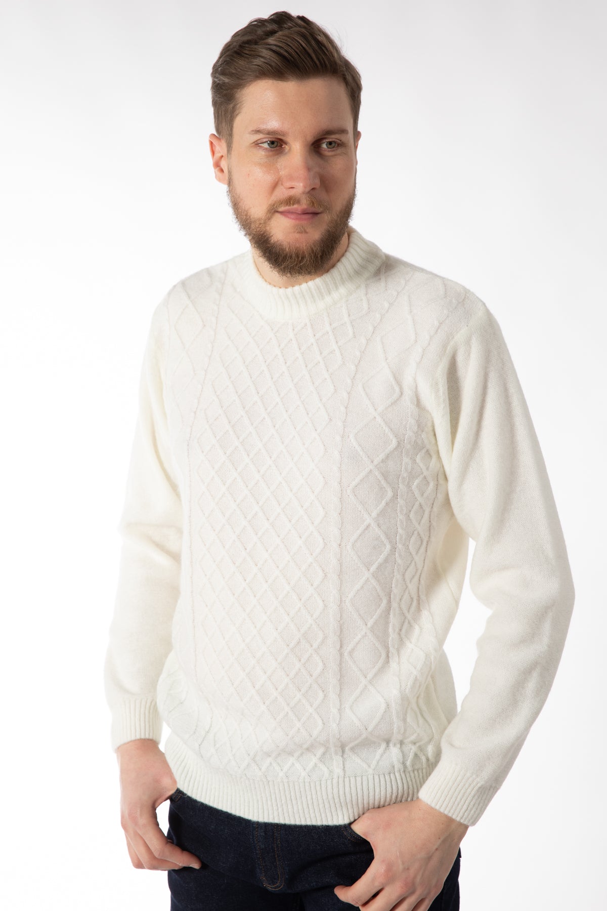 PULOVER REGULAR FIT D'S DAMAT - Ecru