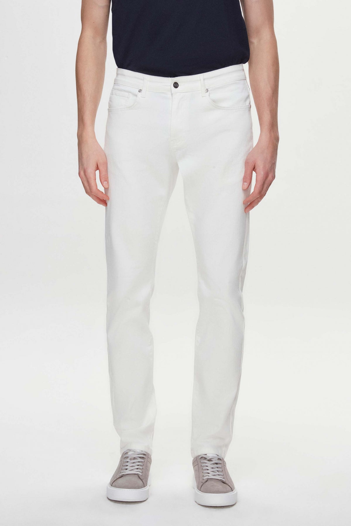 PANTALONI CASUAL SLIM FIT D'S DAMAT - Ecru