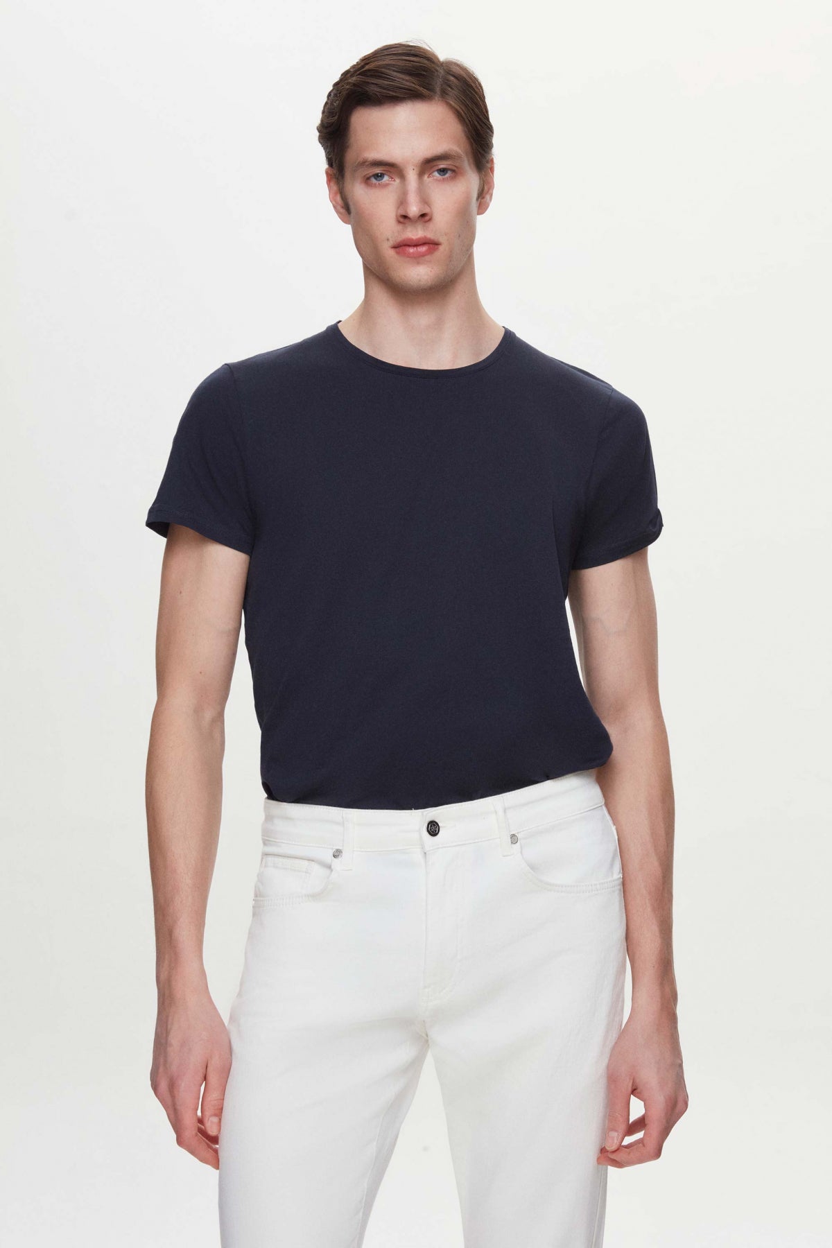 PANTALONI CASUAL SLIM FIT D'S DAMAT - Ecru