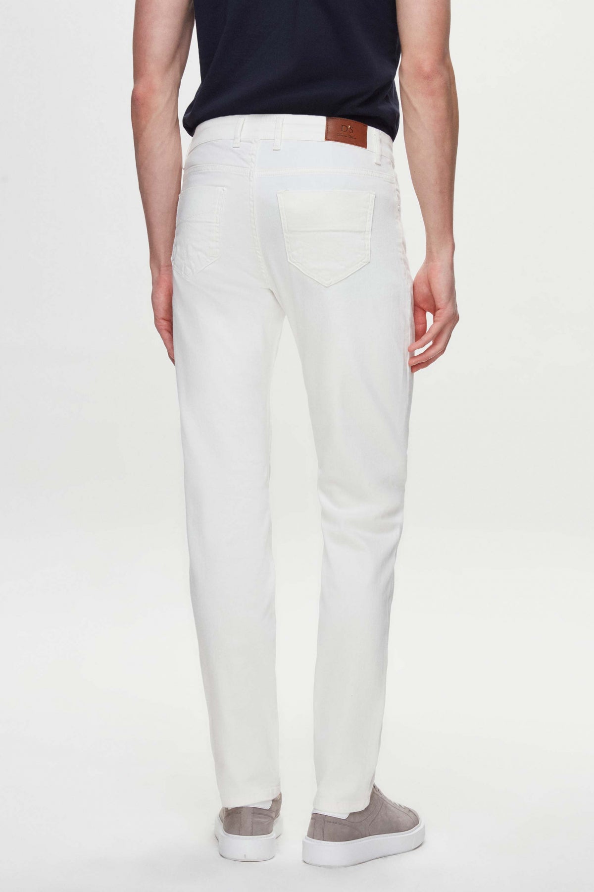 PANTALONI CASUAL SLIM FIT D'S DAMAT - Ecru