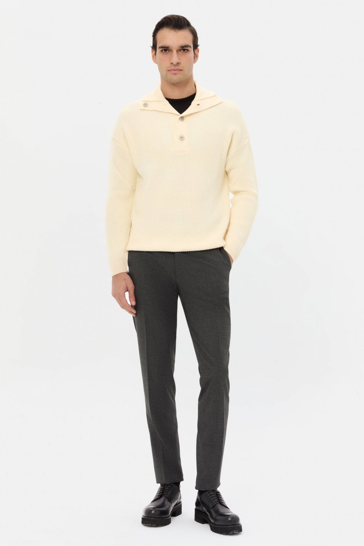 PULOVER REGULAR FIT D'S DAMAT - Ecru