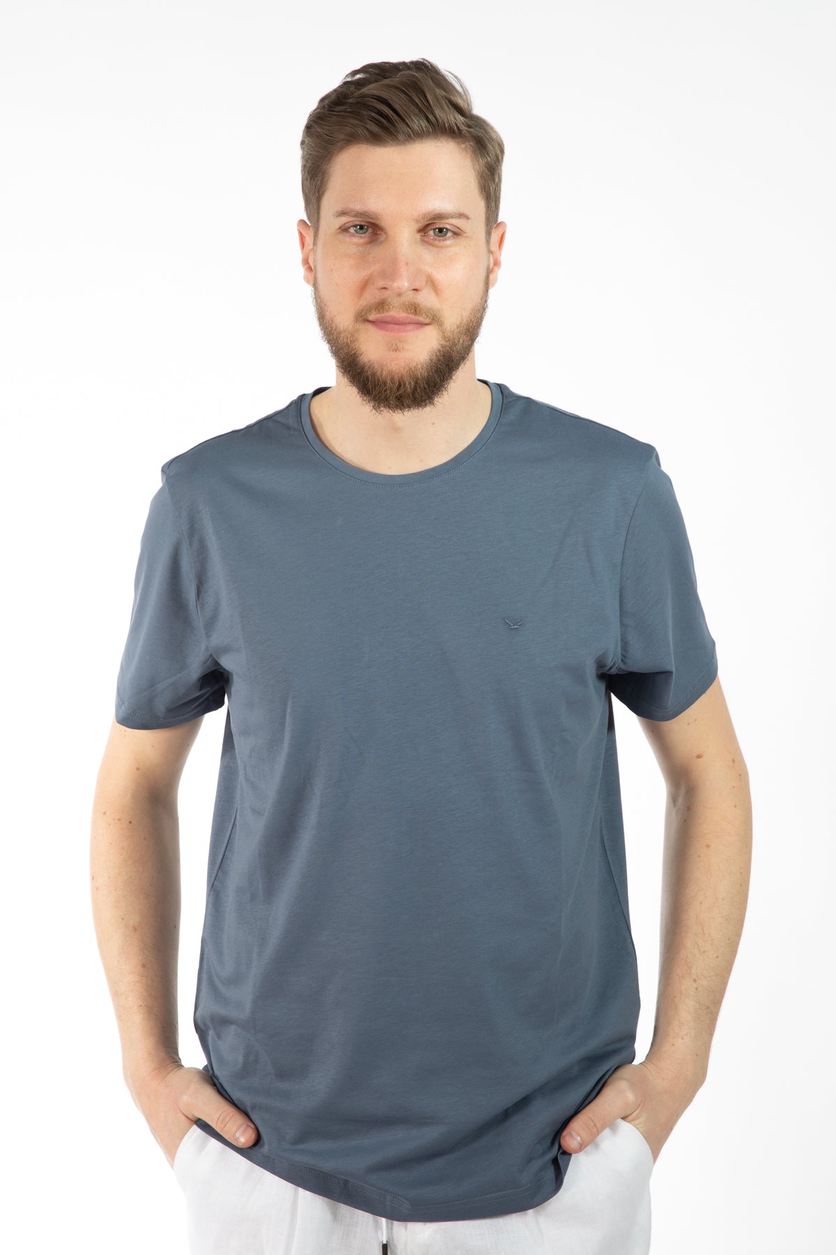 TRICOU SLIM FIT D'S DAMAT - Gri Petrol