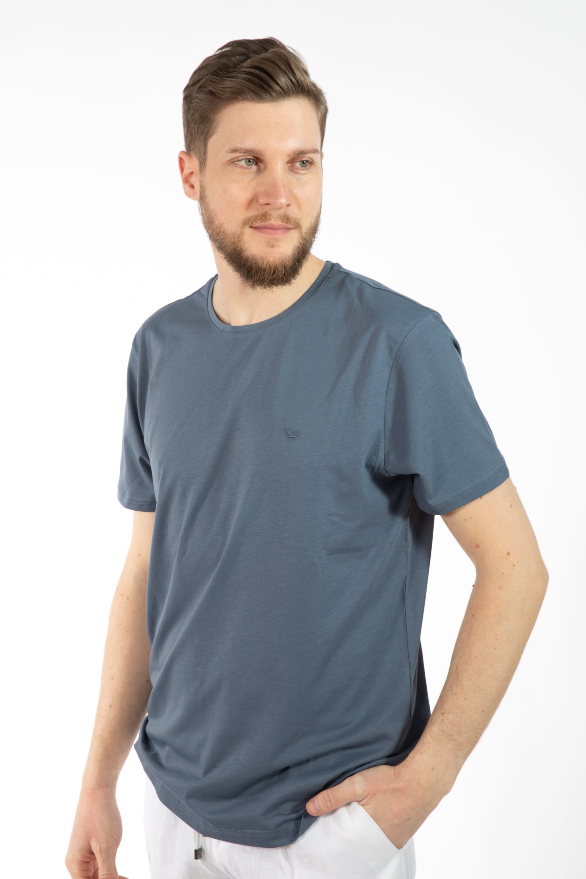 TRICOU SLIM FIT D'S DAMAT - Gri Petrol