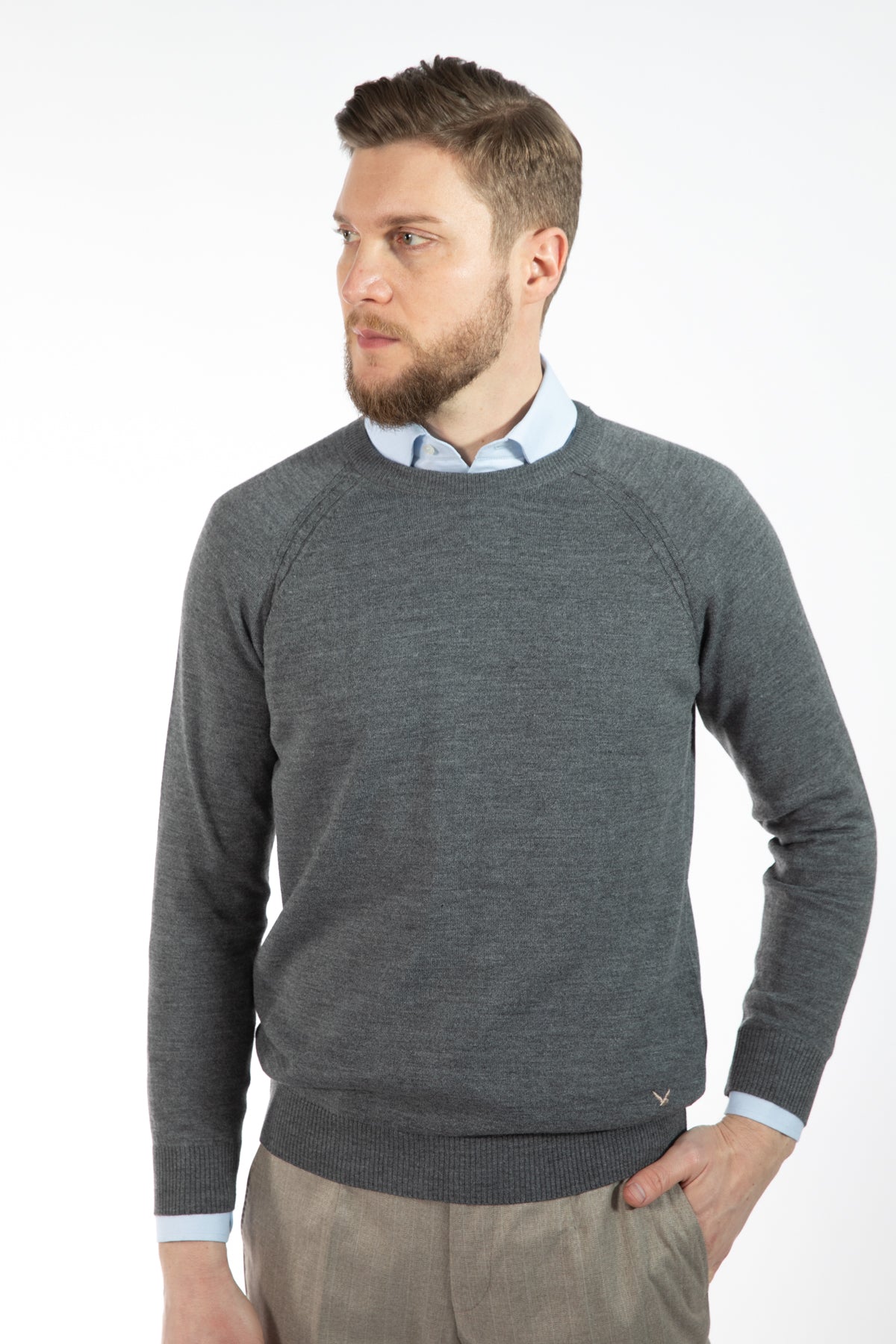 PULOVER REGULAR FIT D'S DAMAT - Gri