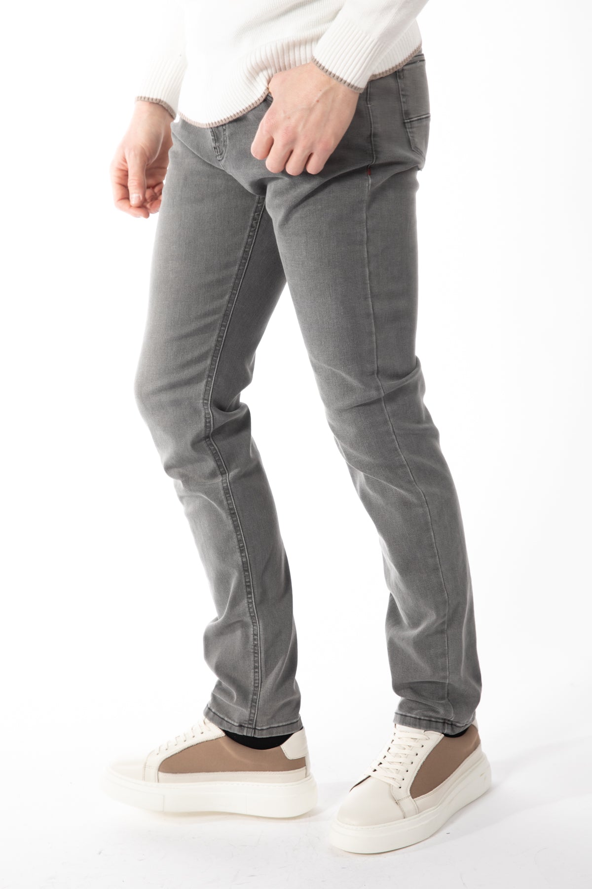 BLUGI SLIM FIT D'S DAMAT - Gri