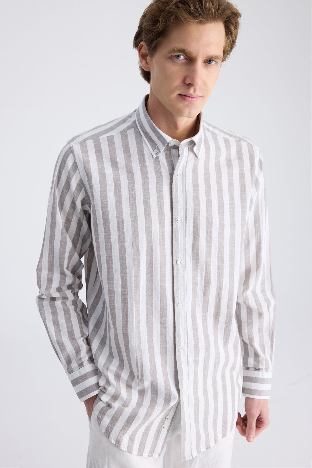 CAMASA CU DUNGI REGULAR FIT D'S DAMAT - Gri
