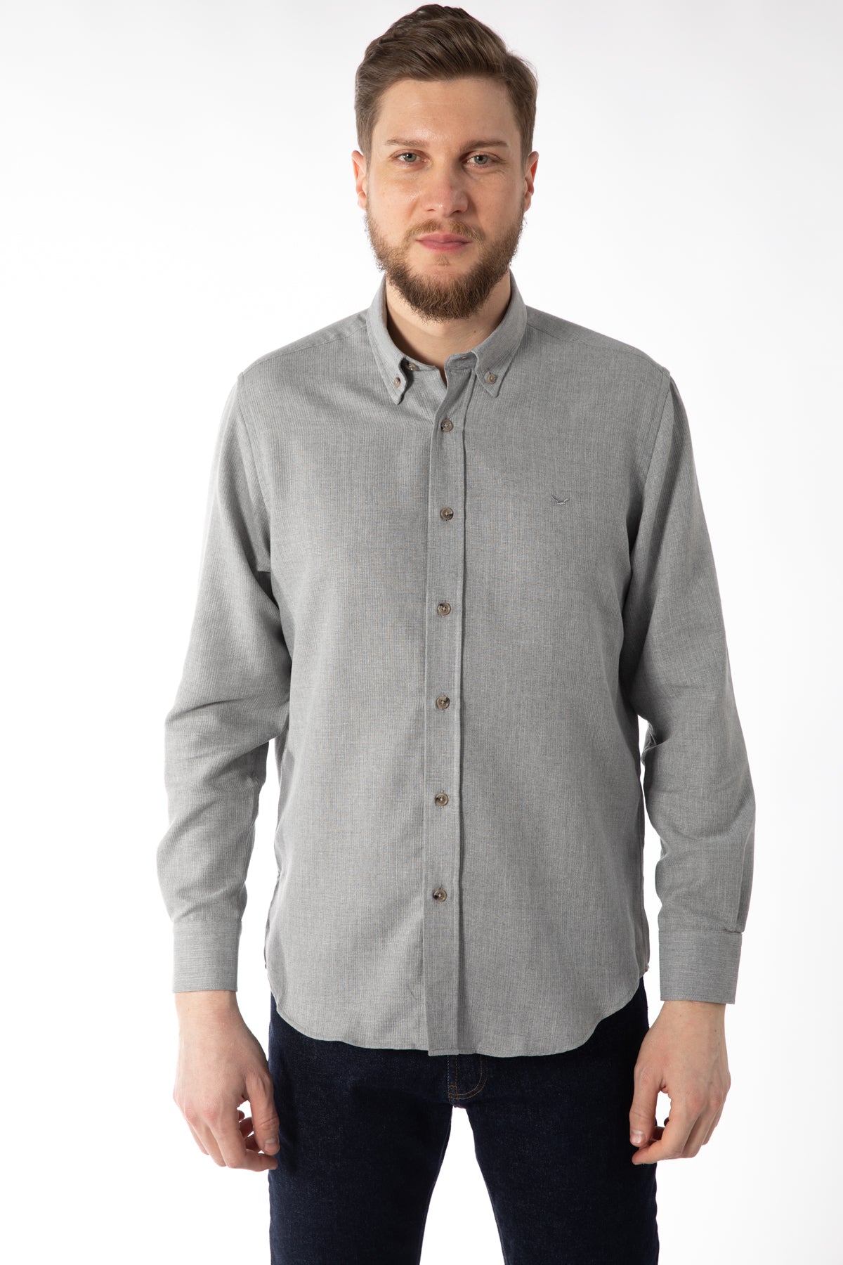CAMASA CASUAL REGULAR FIT D'S DAMAT - Gri