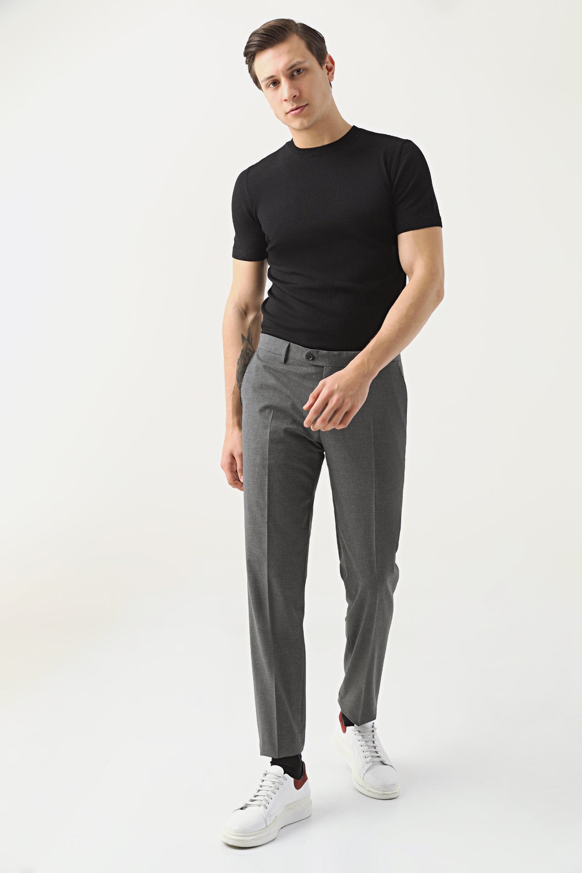 PANTALONI D'S DAMAT REGULAR FIT - Gri