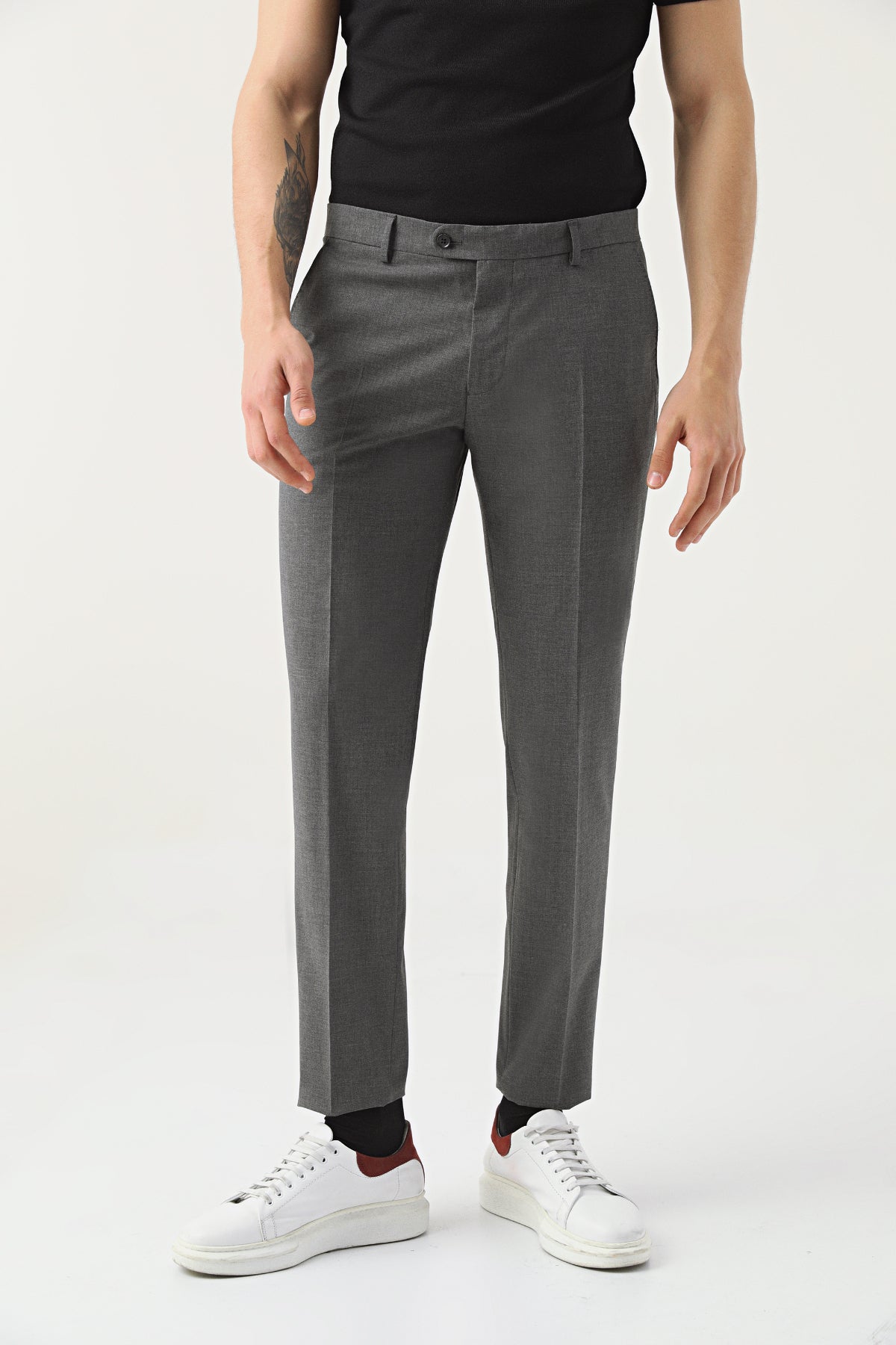 PANTALONI D'S DAMAT REGULAR FIT - Gri