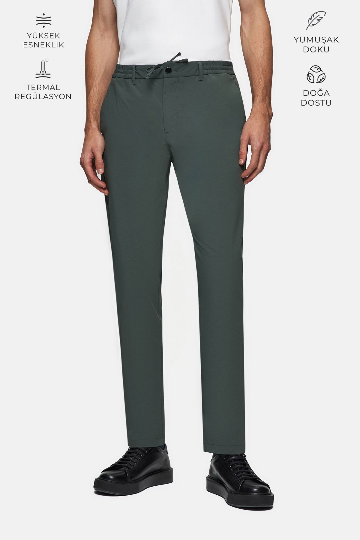 PANTALONI CASUAL SLIM FIT D'S DAMAT - Verde